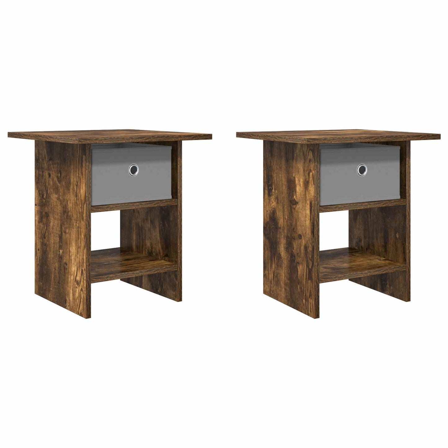 Nachtkastje 2 pcs Gerookt eiken 41 x 40 x 45 cm Bewerkt hout is nu te koop bij PeponiXL, paradijselijk wonen!