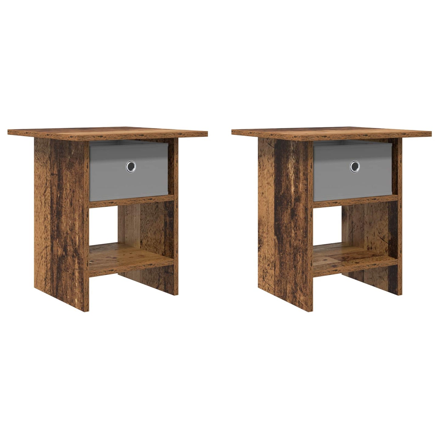 Nachtkastje met lade 2 pcs Oudhout 41 x 40 x 45 cm Bewerkt hout is nu te koop bij PeponiXL, paradijselijk wonen!