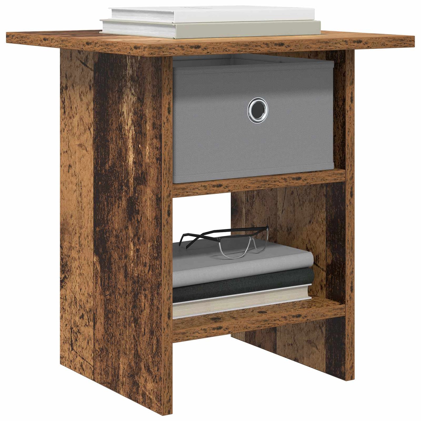 Nachtkastje met lade 2 pcs Oudhout 41 x 40 x 45 cm Bewerkt hout is nu te koop bij PeponiXL, paradijselijk wonen!