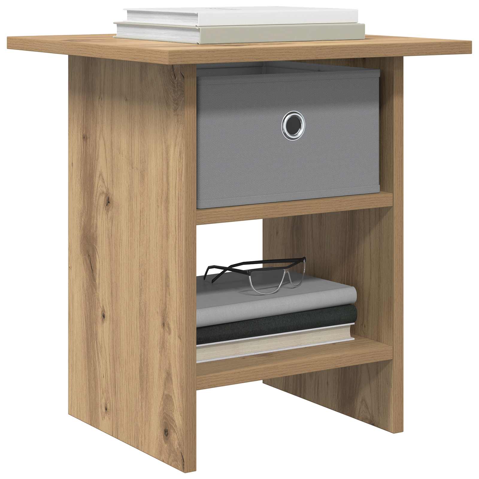 Nachtkastje 2 pcs Artisan Eiken 41 x 40 x 45 cm Bewerkt hout is nu te koop bij PeponiXL, paradijselijk wonen!