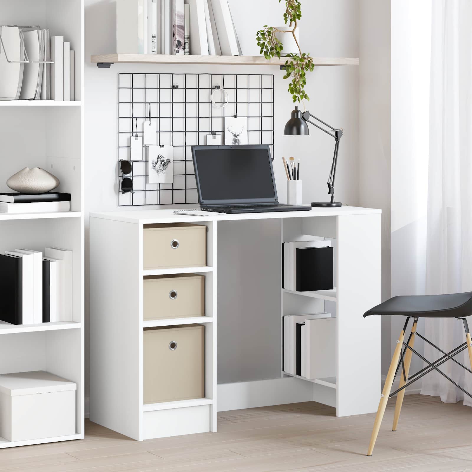 Bureau met lade met plank Wit 100 x 40 x 75 cm Bewerkt hout is nu te koop bij PeponiXL, paradijselijk wonen!