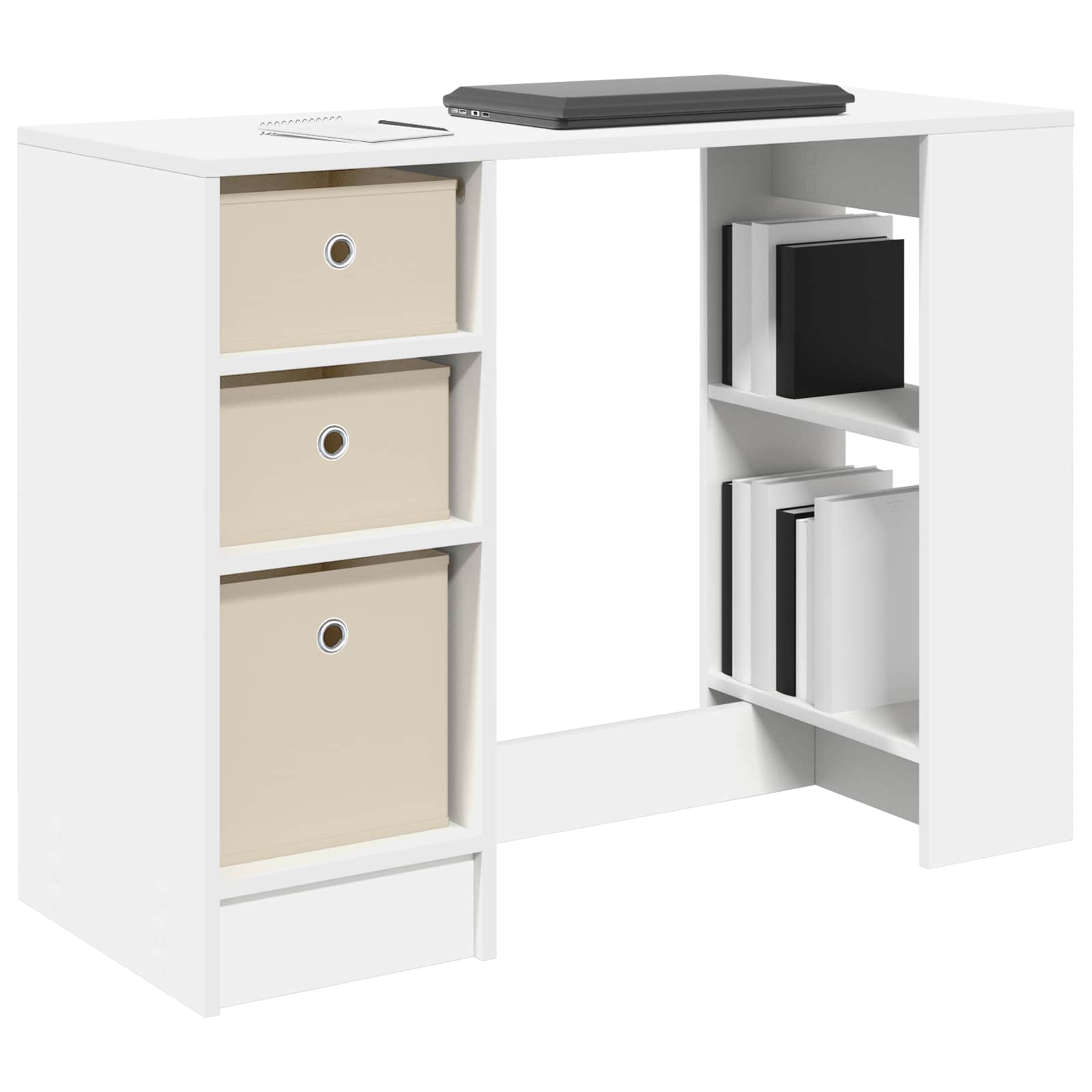Bureau met lade met plank Wit 100 x 40 x 75 cm Bewerkt hout is nu te koop bij PeponiXL, paradijselijk wonen!