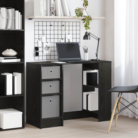 Bureau met lade Zwart Eiken 100 x 40 x 75 cm Bewerkt hout is nu te koop bij PeponiXL, paradijselijk wonen!