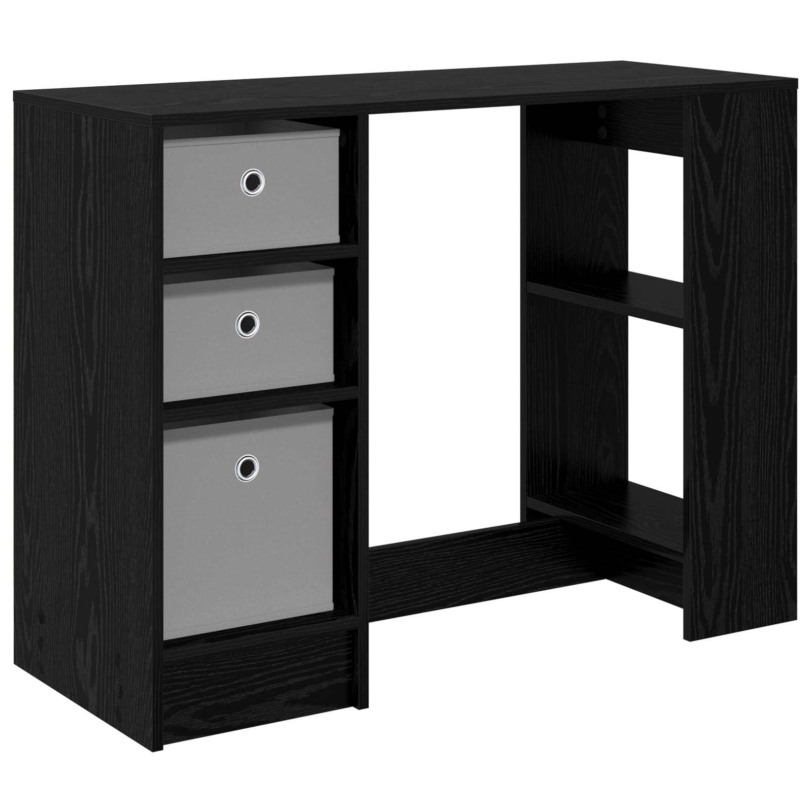 Bureau met lade Zwart Eiken 100 x 40 x 75 cm Bewerkt hout is nu te koop bij PeponiXL, paradijselijk wonen!