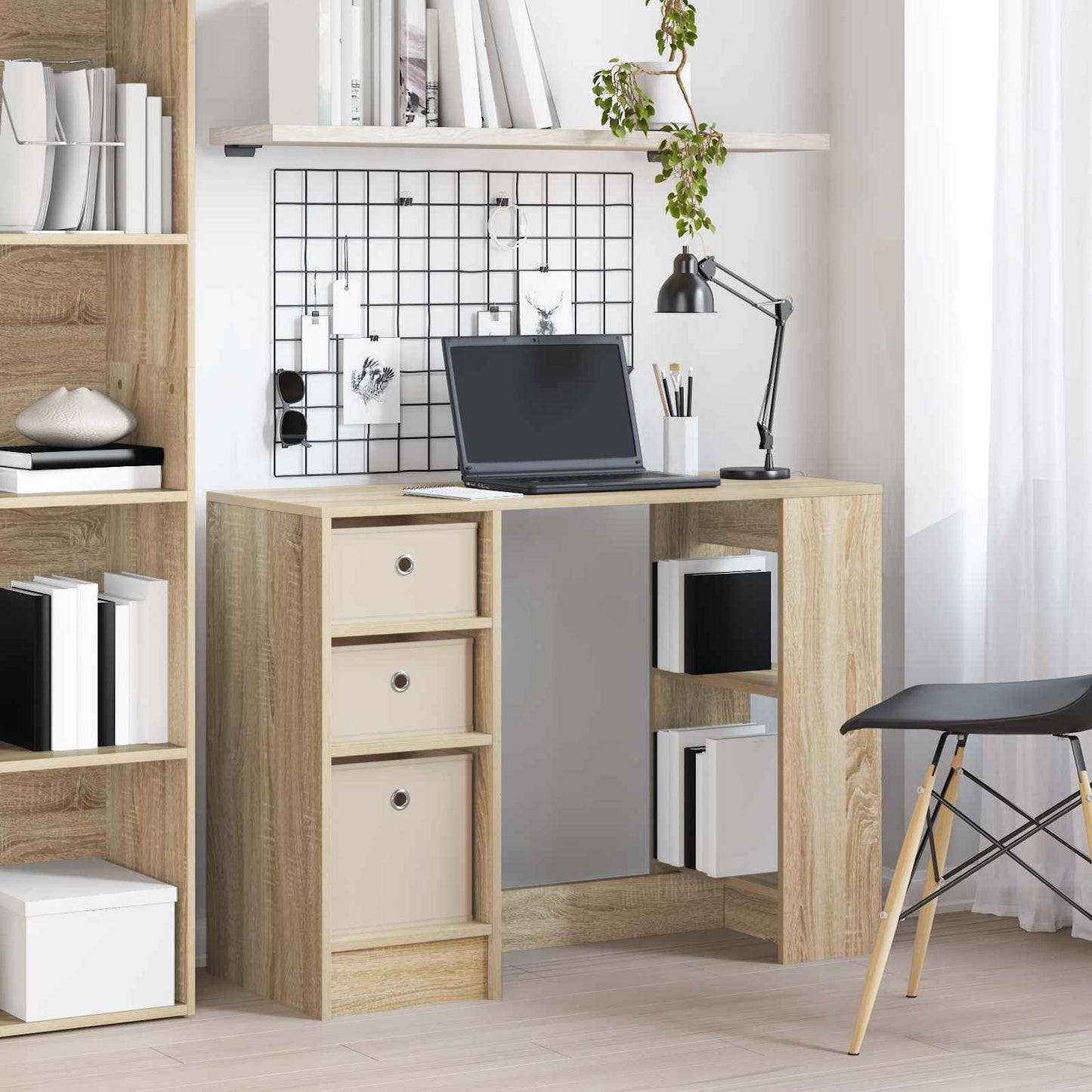 Bureau met lade Sonoma Eiken 100 x 40 x 75 cm Bewerkt hout is nu te koop bij PeponiXL, paradijselijk wonen!