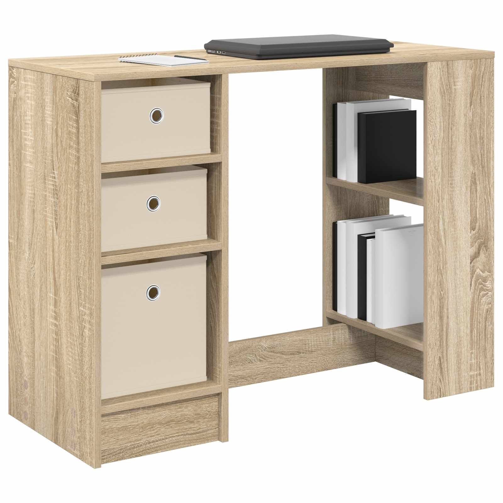 Bureau met lade Sonoma Eiken 100 x 40 x 75 cm Bewerkt hout is nu te koop bij PeponiXL, paradijselijk wonen!