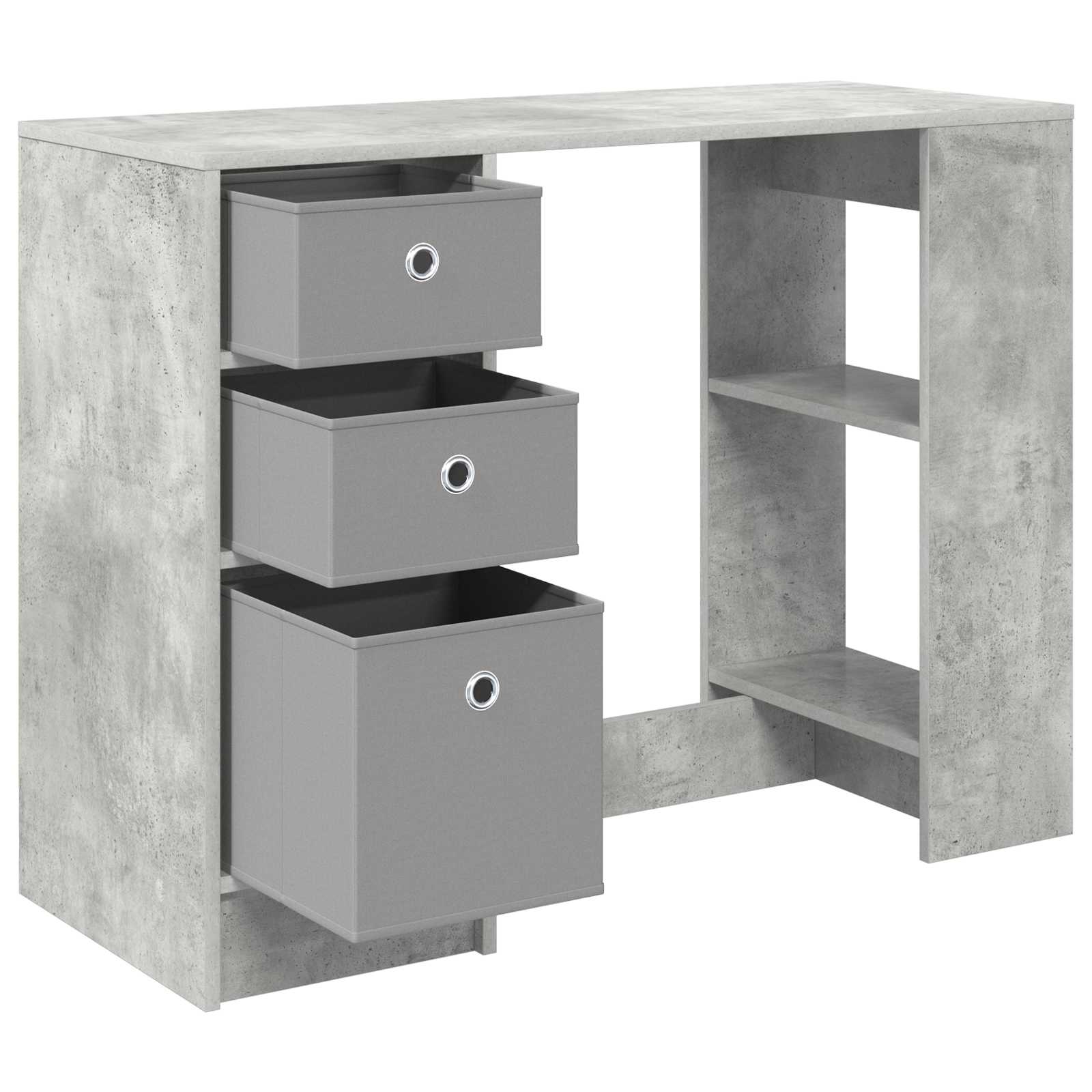 Bureau met lade Beton Grijs 100 x 40 x 75 cm Bewerkt hout is nu te koop bij PeponiXL, paradijselijk wonen!