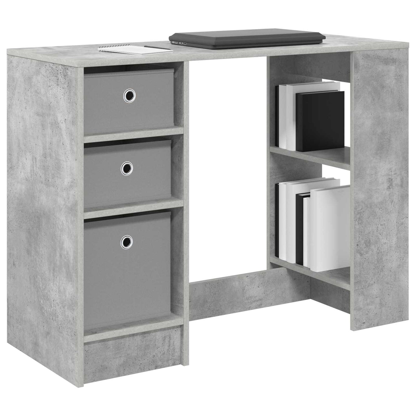 Bureau met lade Beton Grijs 100 x 40 x 75 cm Bewerkt hout is nu te koop bij PeponiXL, paradijselijk wonen!