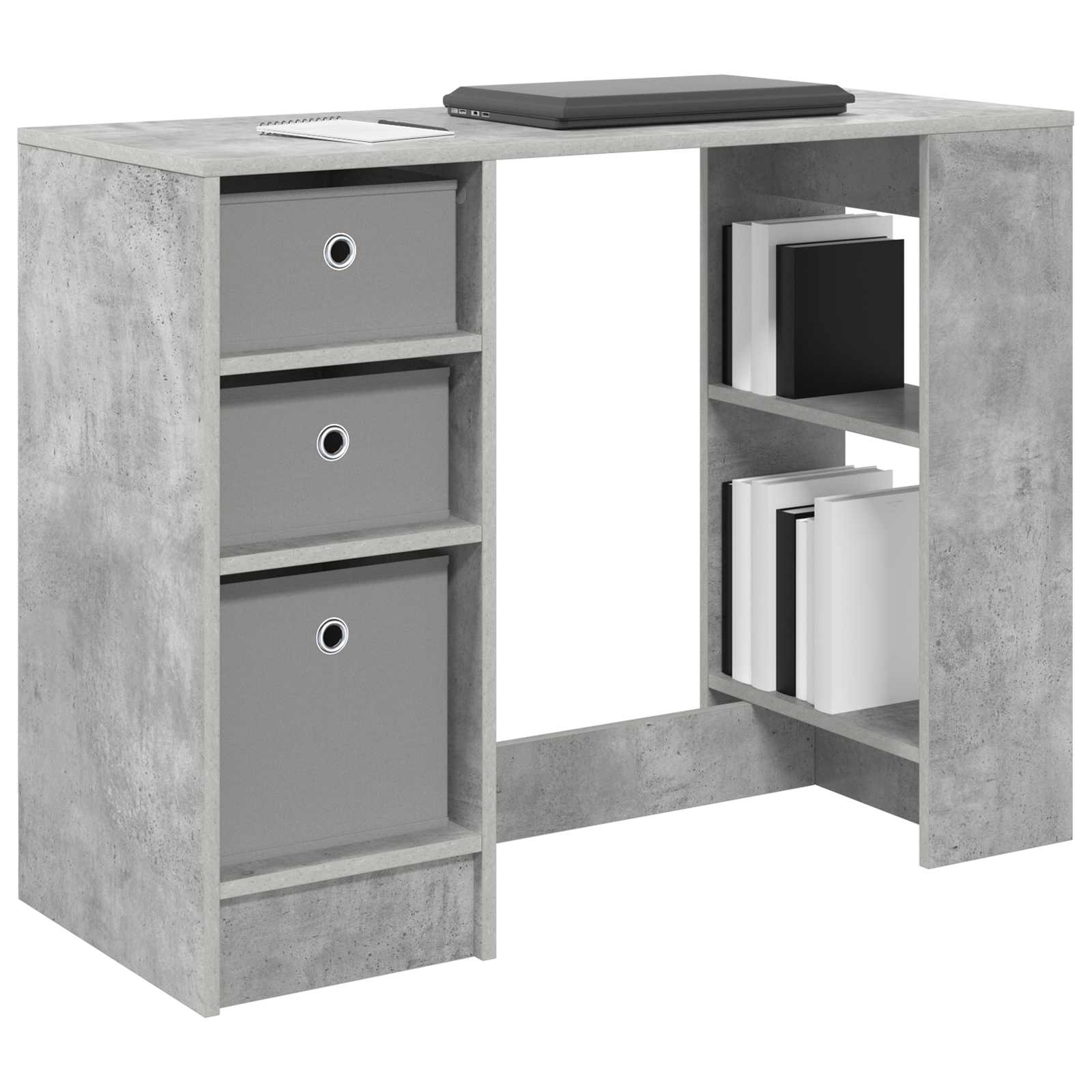 Bureau met lade Beton Grijs 100 x 40 x 75 cm Bewerkt hout is nu te koop bij PeponiXL, paradijselijk wonen!
