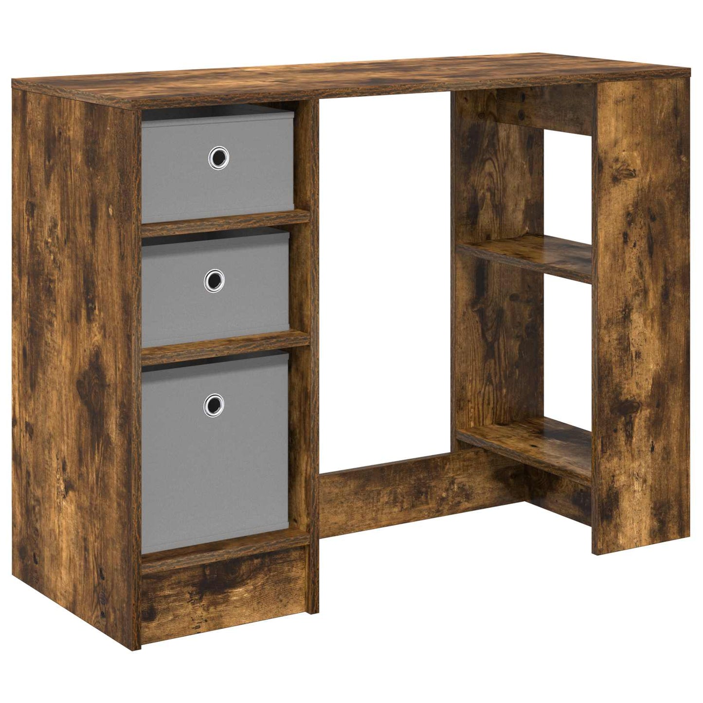 Bureau met lade Gerookt eiken 100 x 40 x 75 cm Bewerkt hout is nu te koop bij PeponiXL, paradijselijk wonen!