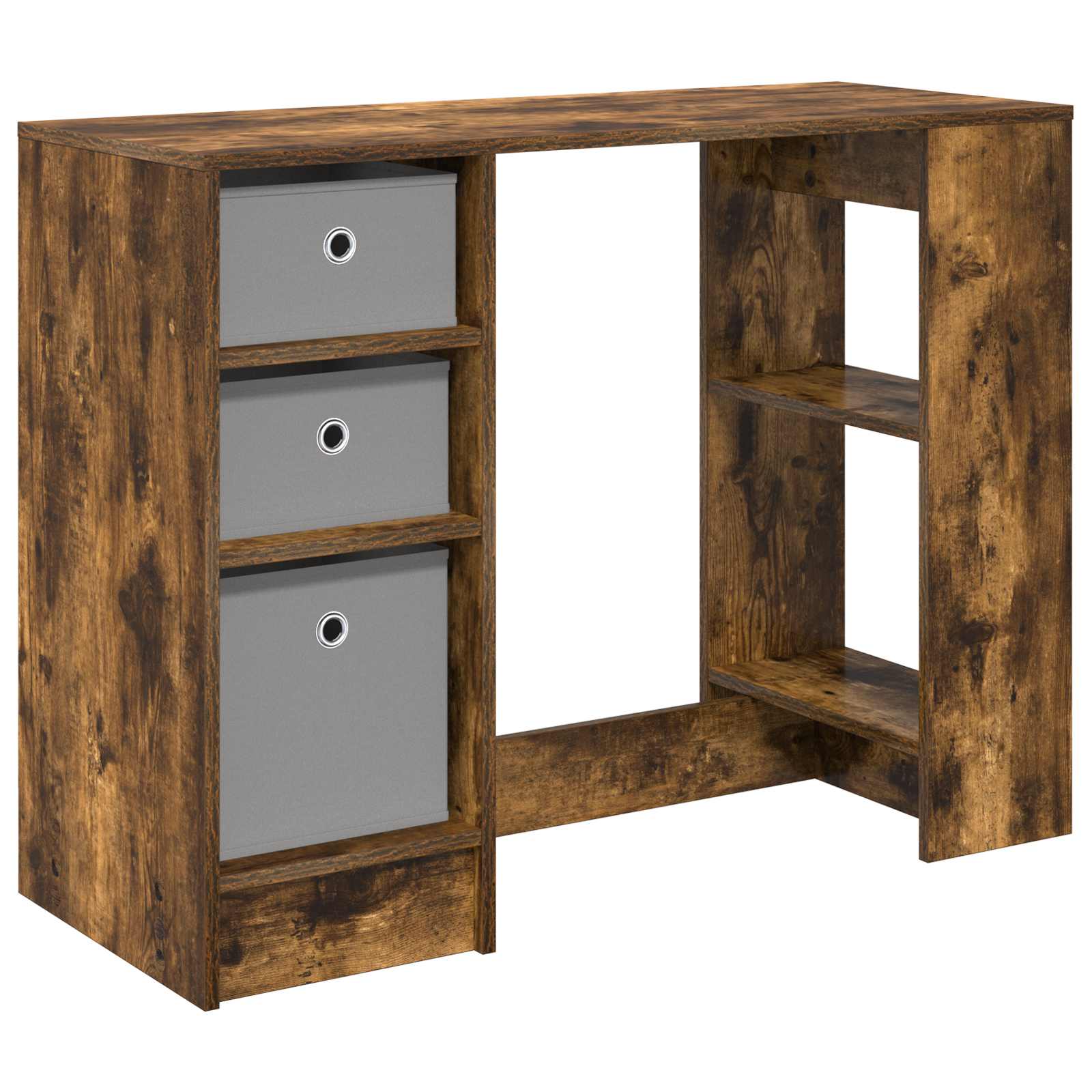 Bureau met lade Gerookt eiken 100 x 40 x 75 cm Bewerkt hout is nu te koop bij PeponiXL, paradijselijk wonen!