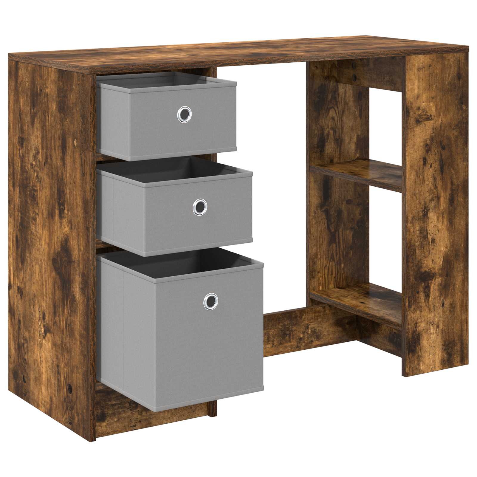 Bureau met lade Gerookt eiken 100 x 40 x 75 cm Bewerkt hout is nu te koop bij PeponiXL, paradijselijk wonen!