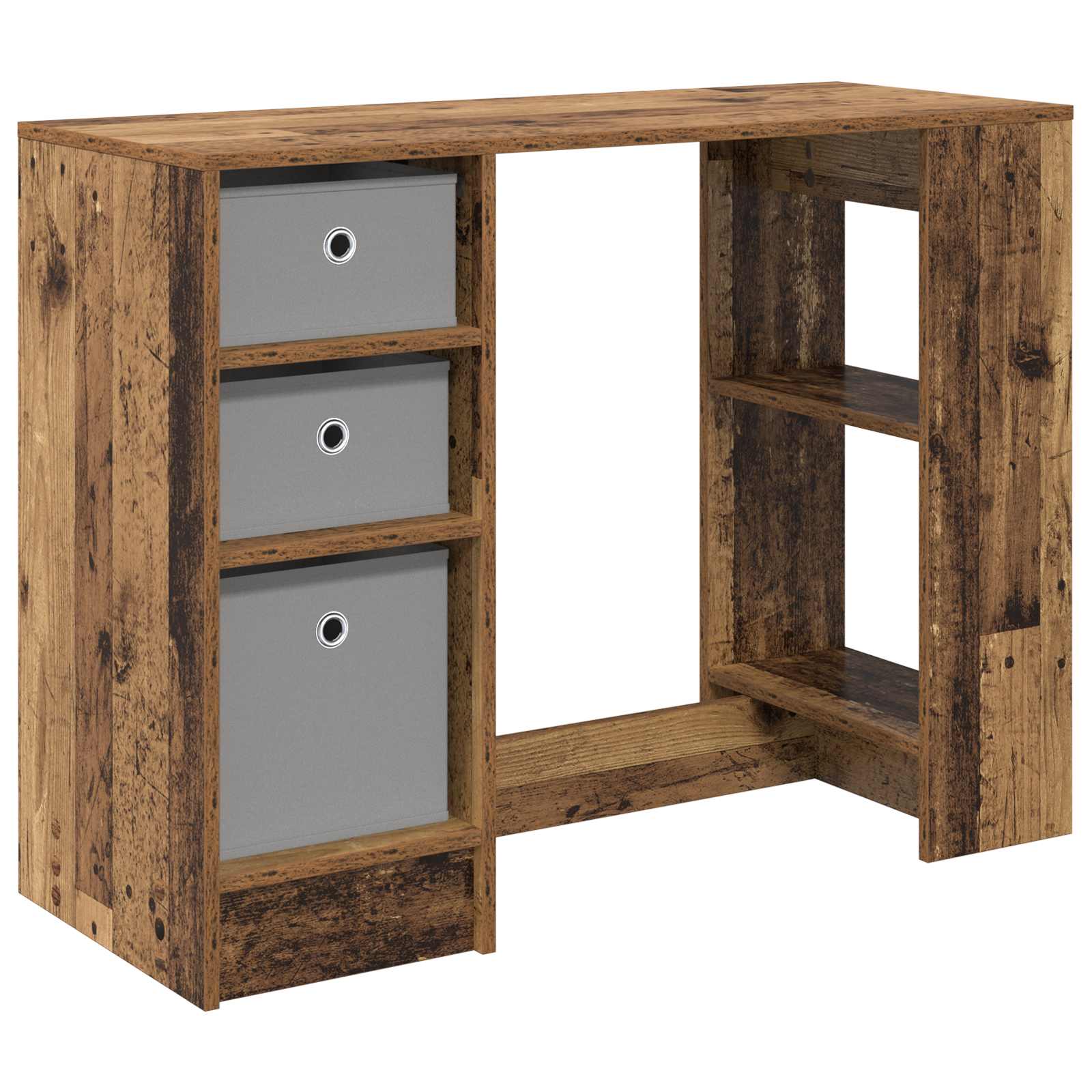 Bureau met lade met plank Oudhout 100 x 40 x 75 cm Bewerkt hout is nu te koop bij PeponiXL, paradijselijk wonen!