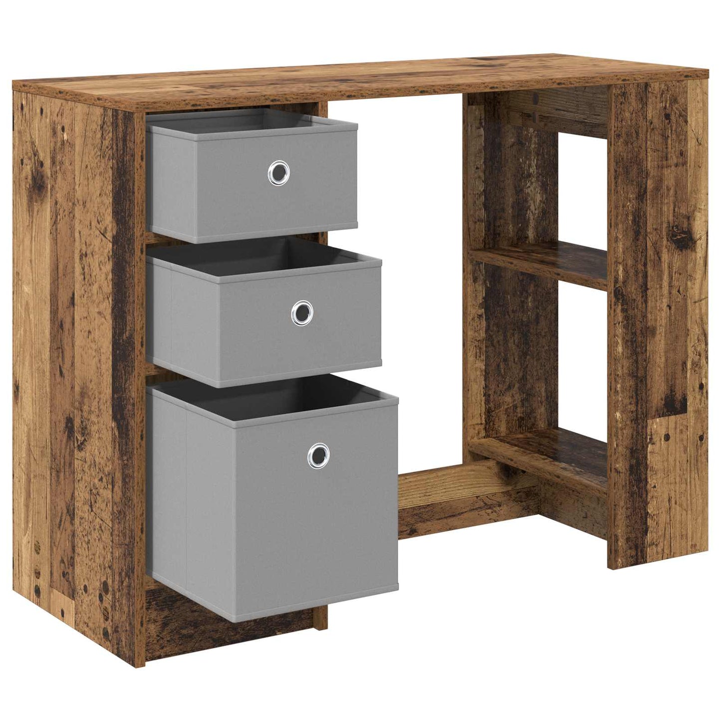 Bureau met lade met plank Oudhout 100 x 40 x 75 cm Bewerkt hout is nu te koop bij PeponiXL, paradijselijk wonen!