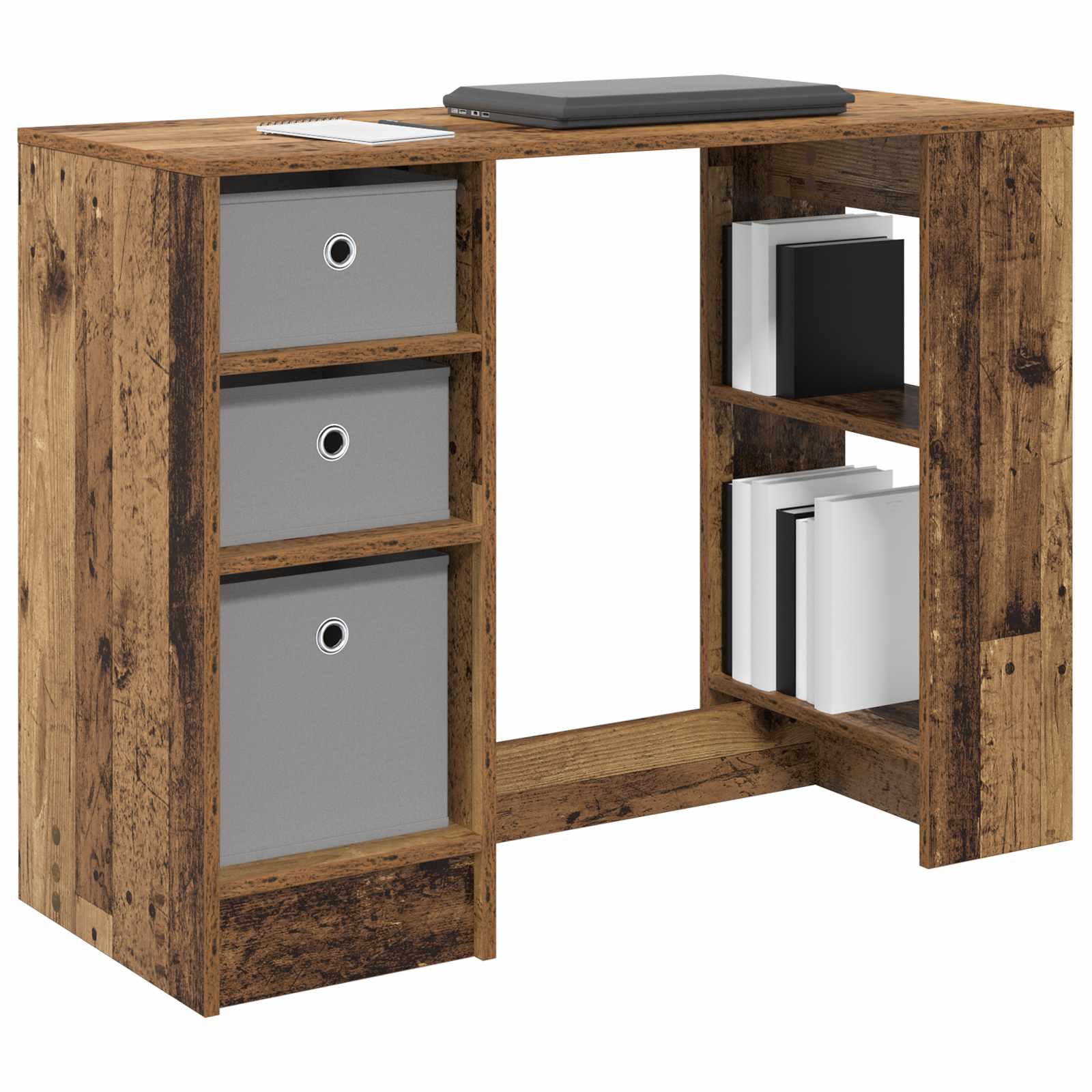 Bureau met lade met plank Oudhout 100 x 40 x 75 cm Bewerkt hout is nu te koop bij PeponiXL, paradijselijk wonen!