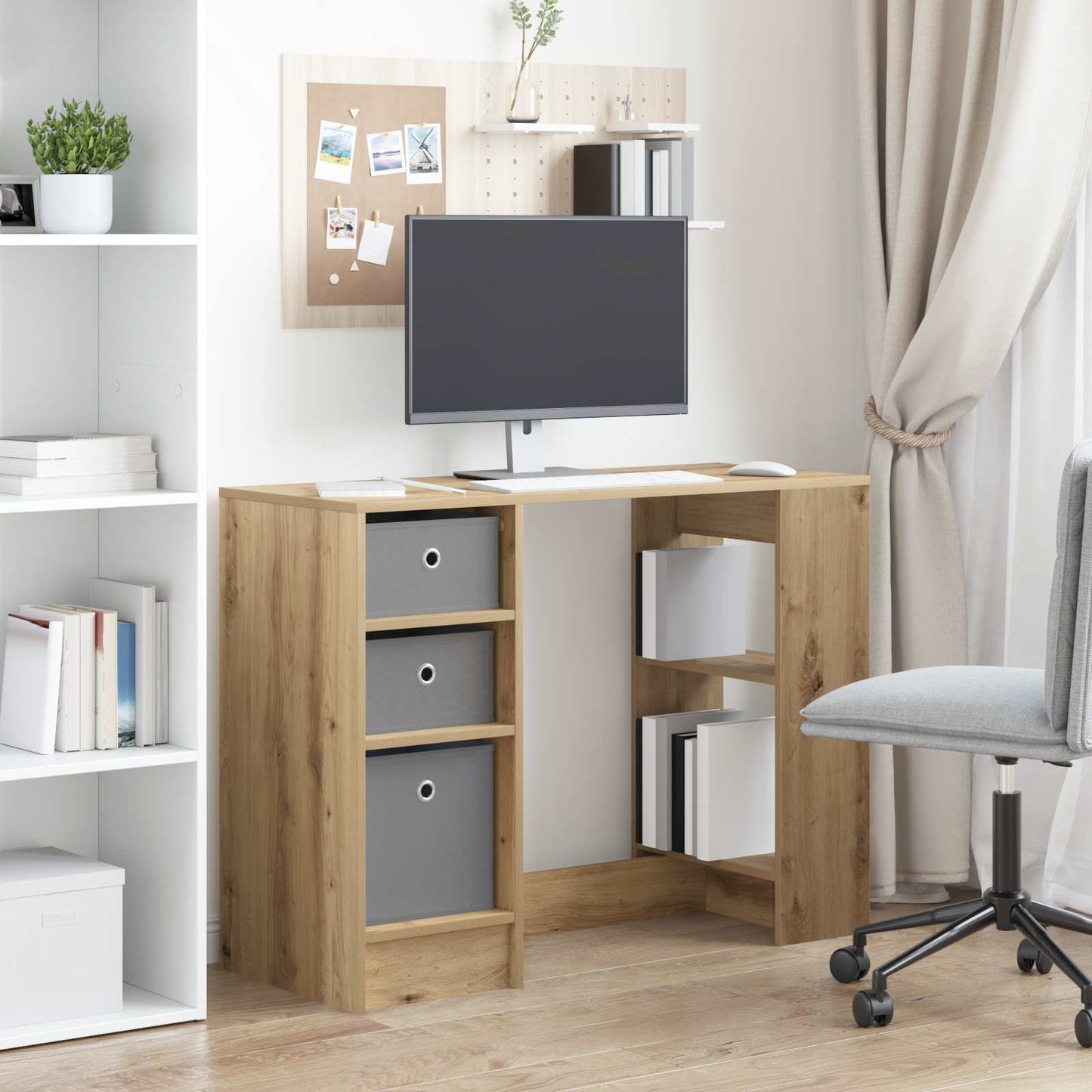 Bureau met lade Artisan Eiken 100 x 40 x 75 cm Bewerkt hout is nu te koop bij PeponiXL, paradijselijk wonen!