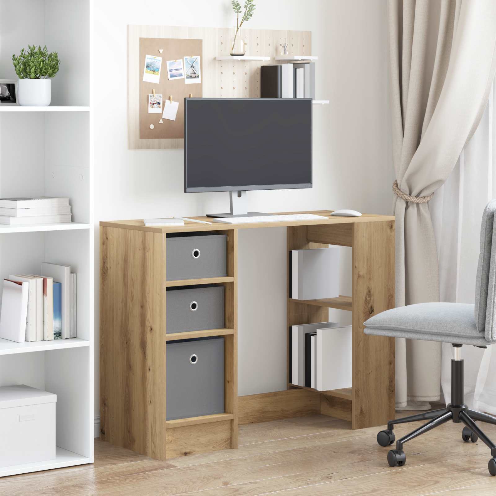 Bureau met lade Artisan Eiken 100 x 40 x 75 cm Bewerkt hout is nu te koop bij PeponiXL, paradijselijk wonen!
