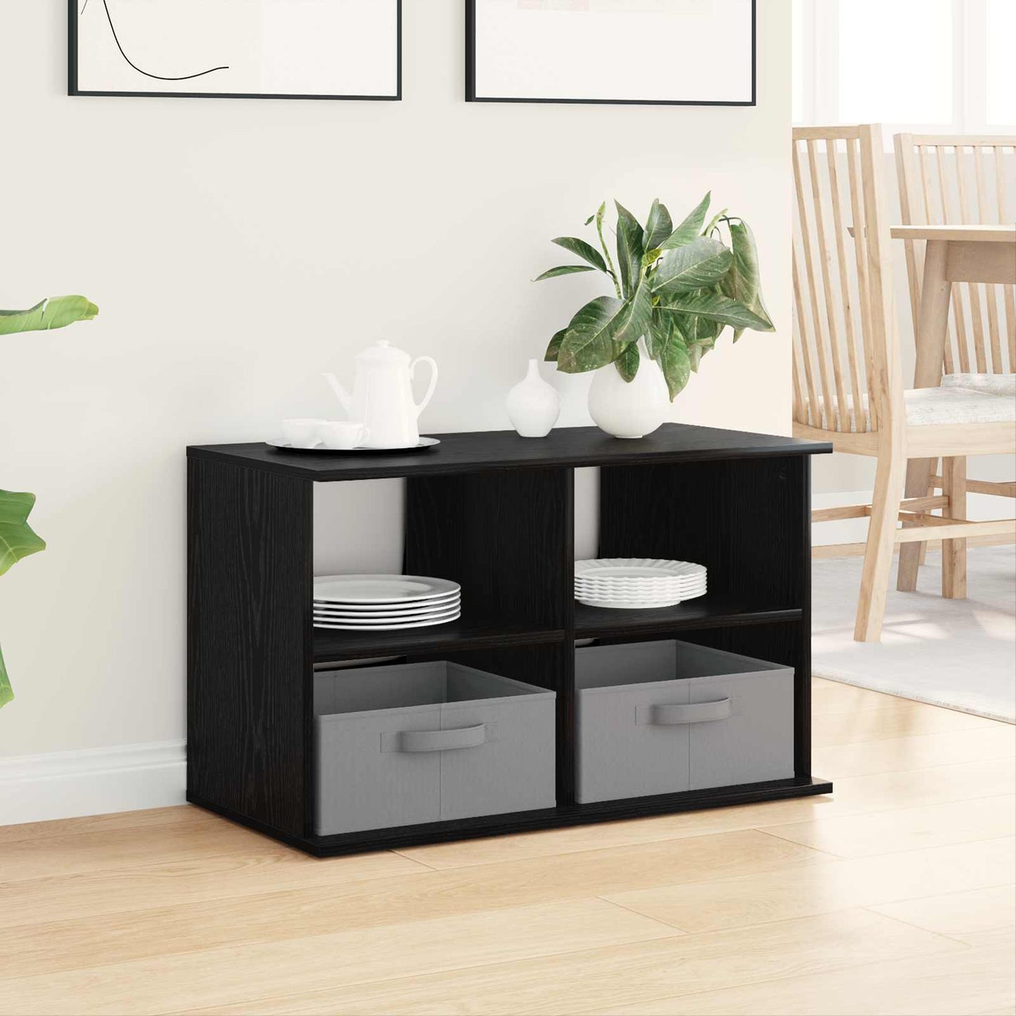 TV-standaard met lade Zwart Eiken 79 x 40 x 48 cm is nu te koop bij PeponiXL, paradijselijk wonen!
