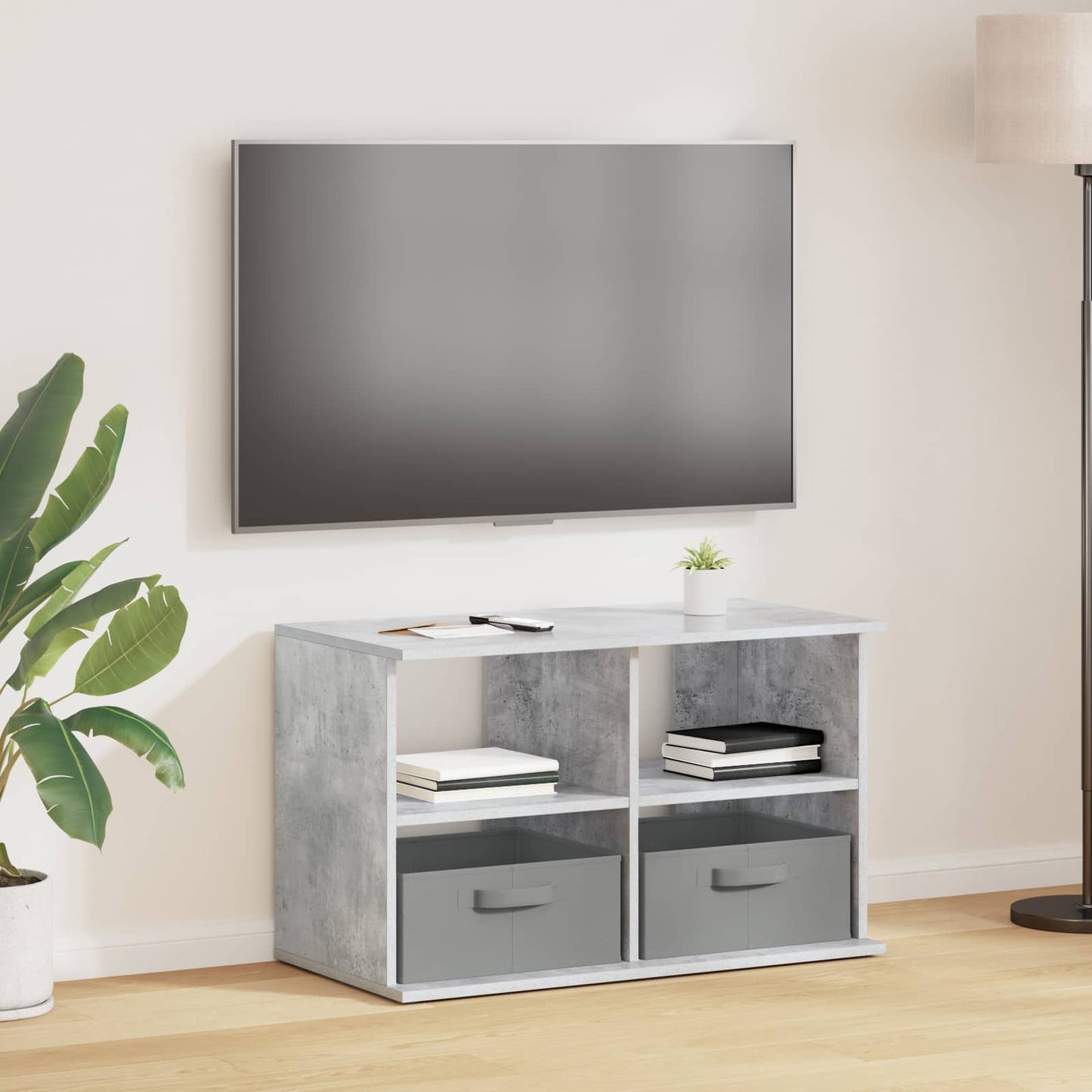 TV-standaard met lade Beton Grijs 79 x 40 x 48 cm is nu te koop bij PeponiXL, paradijselijk wonen!