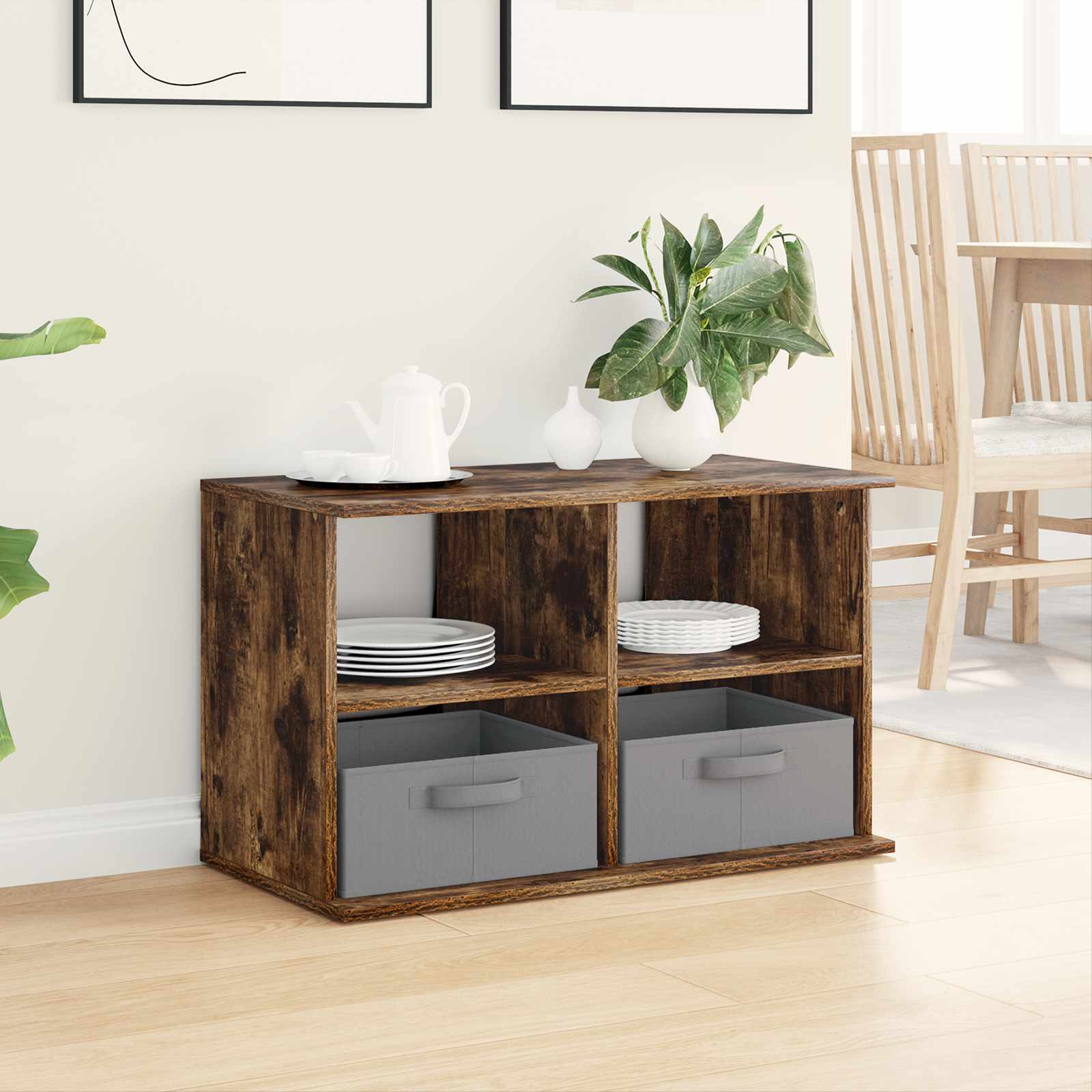 TV-standaard met lade Gerookt eiken 79 x 40 x 48 cm is nu te koop bij PeponiXL, paradijselijk wonen!