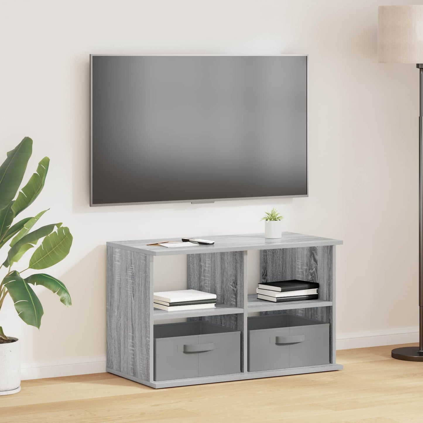TV-standaard met lade Grijs Sonoma 79 x 40 x 48 cm is nu te koop bij PeponiXL, paradijselijk wonen!