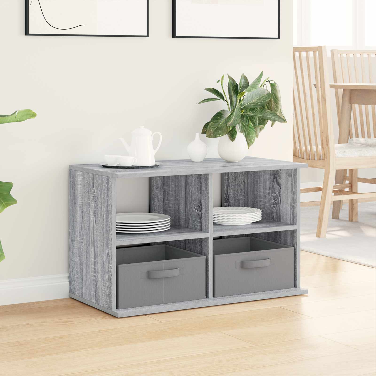 TV-standaard met lade Grijs Sonoma 79 x 40 x 48 cm is nu te koop bij PeponiXL, paradijselijk wonen!