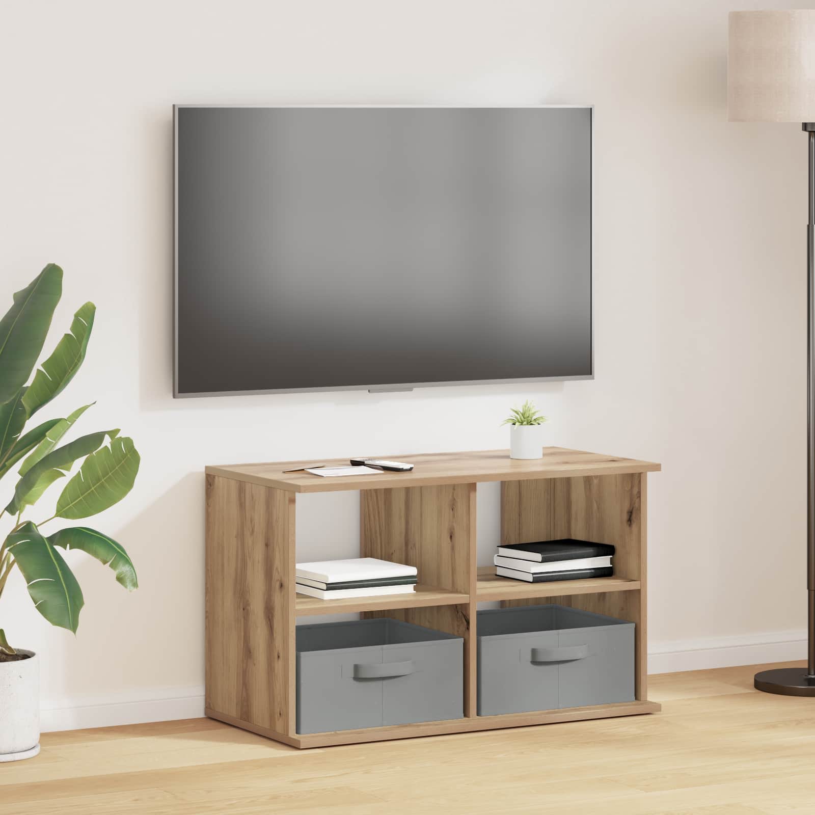 TV-standaard met lade Artisan Eiken 79 x 40 x 48 cm is nu te koop bij PeponiXL, paradijselijk wonen!