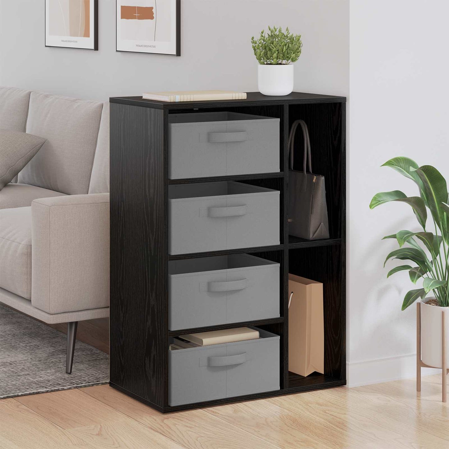 Dressoir met lade Zwart Eiken 60 x 33,5 x 84 cm is nu te koop bij PeponiXL, paradijselijk wonen!