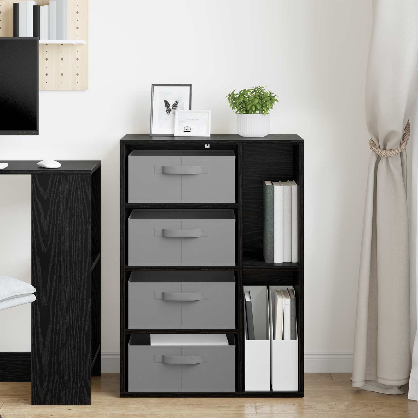 Dressoir met lade Zwart Eiken 60 x 33,5 x 84 cm is nu te koop bij PeponiXL, paradijselijk wonen!