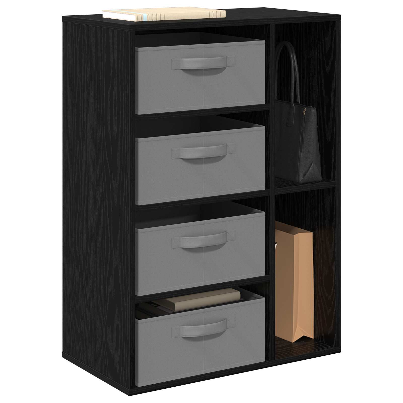 Dressoir met lade Zwart Eiken 60 x 33,5 x 84 cm is nu te koop bij PeponiXL, paradijselijk wonen!