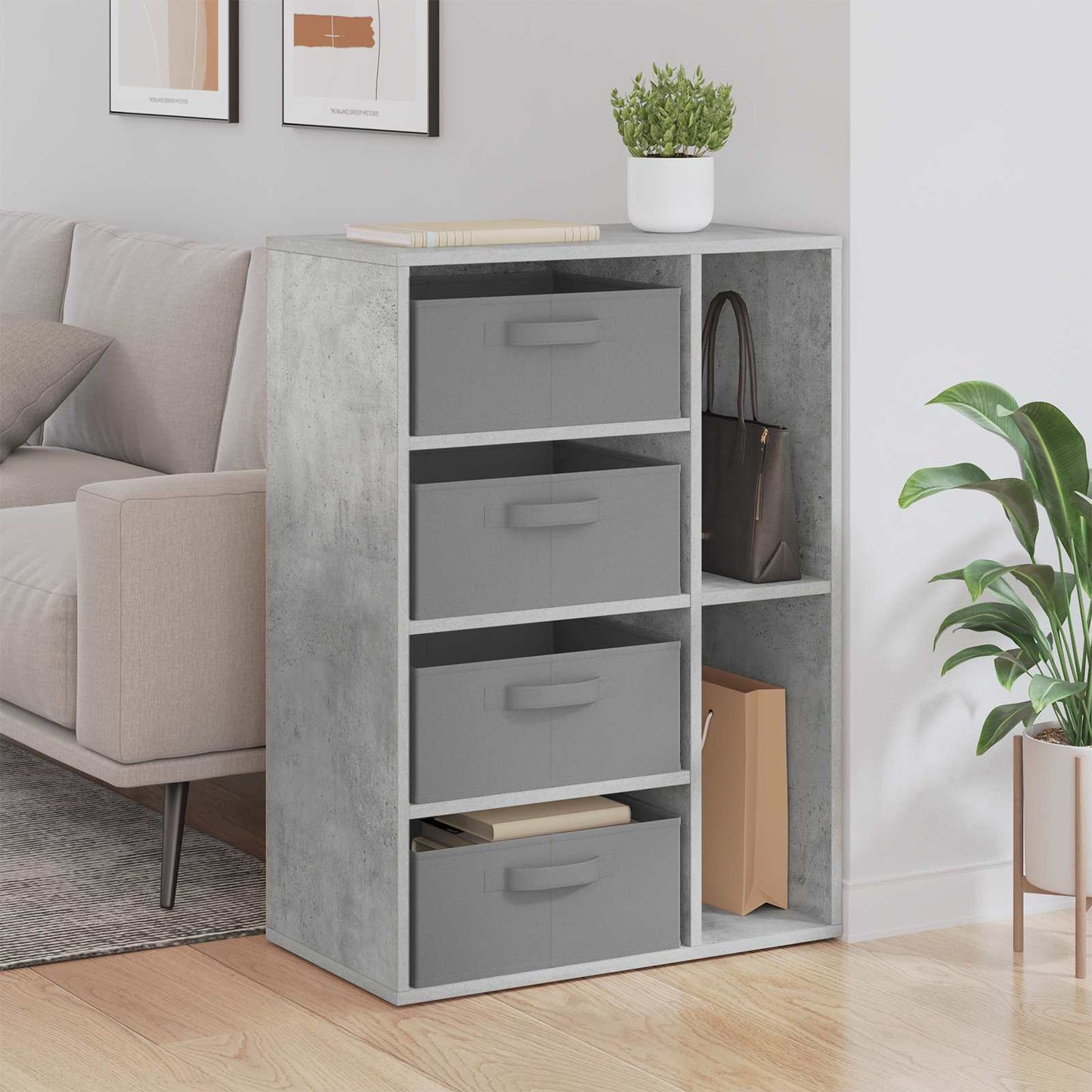 Dressoir met lade Beton Grijs 60 x 33,5 x 84 cm is nu te koop bij PeponiXL, paradijselijk wonen!