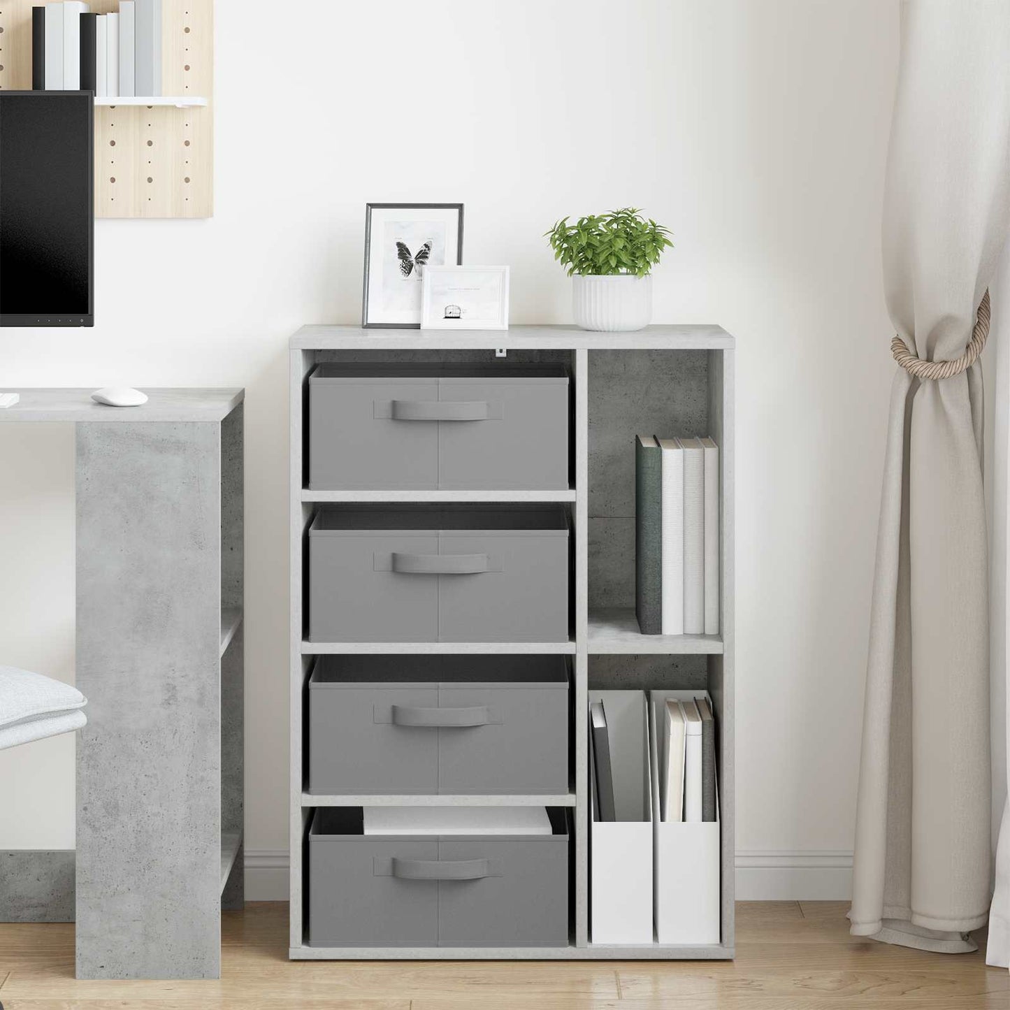 Dressoir met lade Beton Grijs 60 x 33,5 x 84 cm is nu te koop bij PeponiXL, paradijselijk wonen!