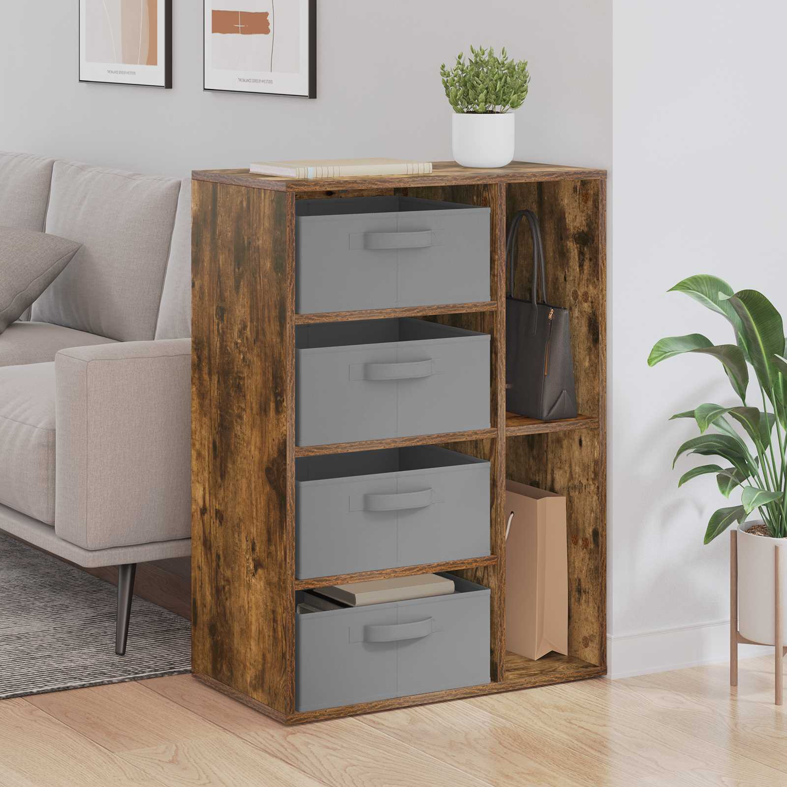 Dressoir met lade Gerookt eiken 60 x 33,5 x 84 cm is nu te koop bij PeponiXL, paradijselijk wonen!
