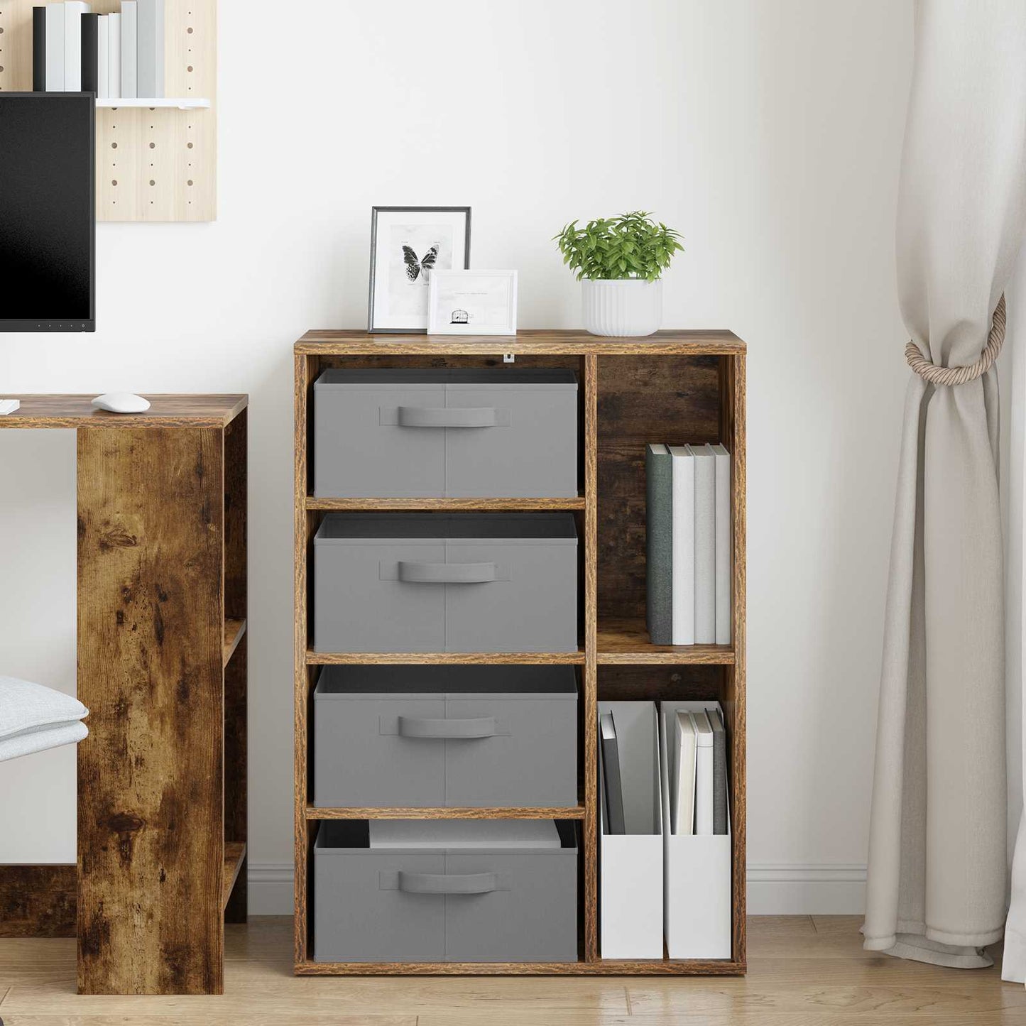 Dressoir met lade Gerookt eiken 60 x 33,5 x 84 cm is nu te koop bij PeponiXL, paradijselijk wonen!