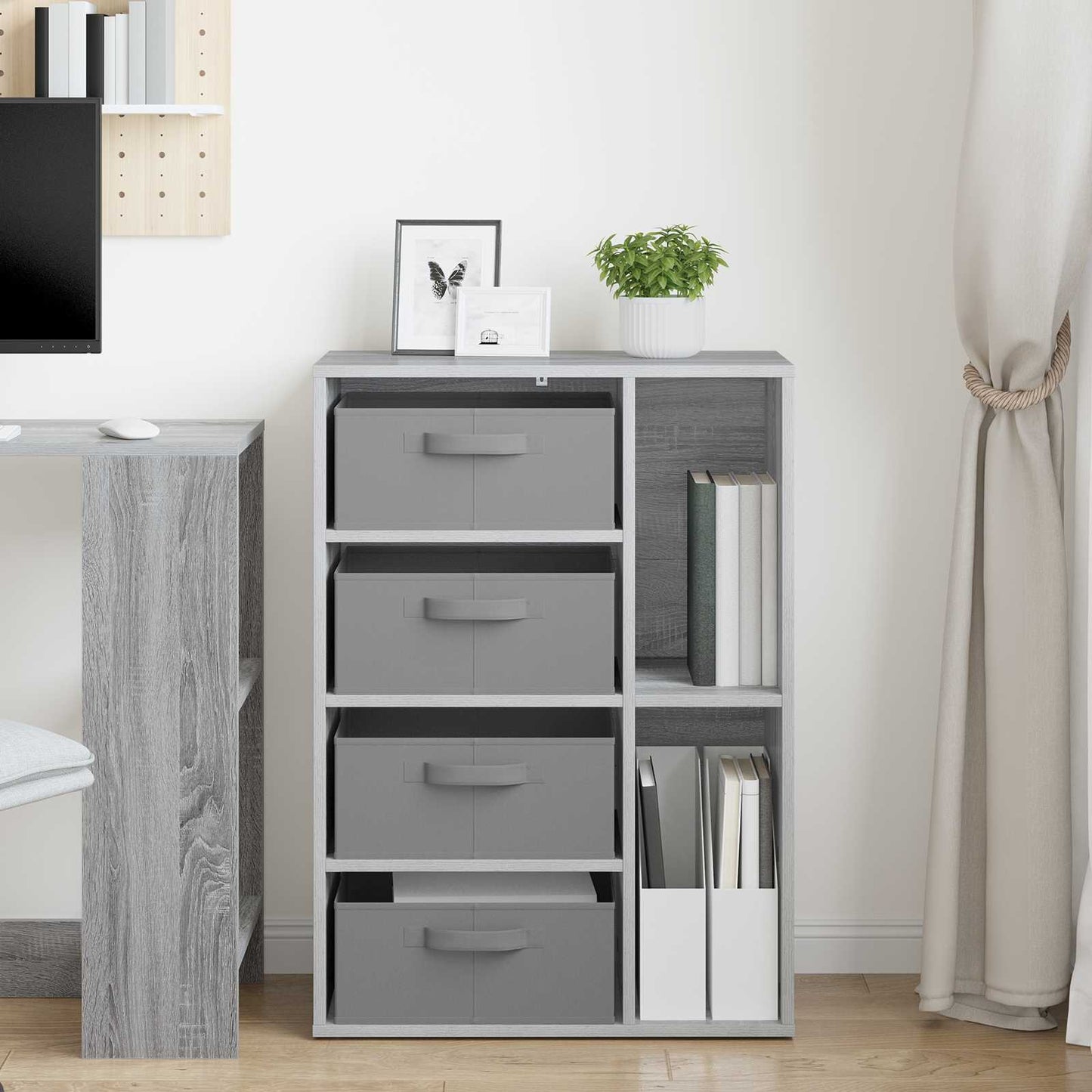 Dressoir met lade Grijs Sonoma 60 x 33,5 x 84 cm is nu te koop bij PeponiXL, paradijselijk wonen!