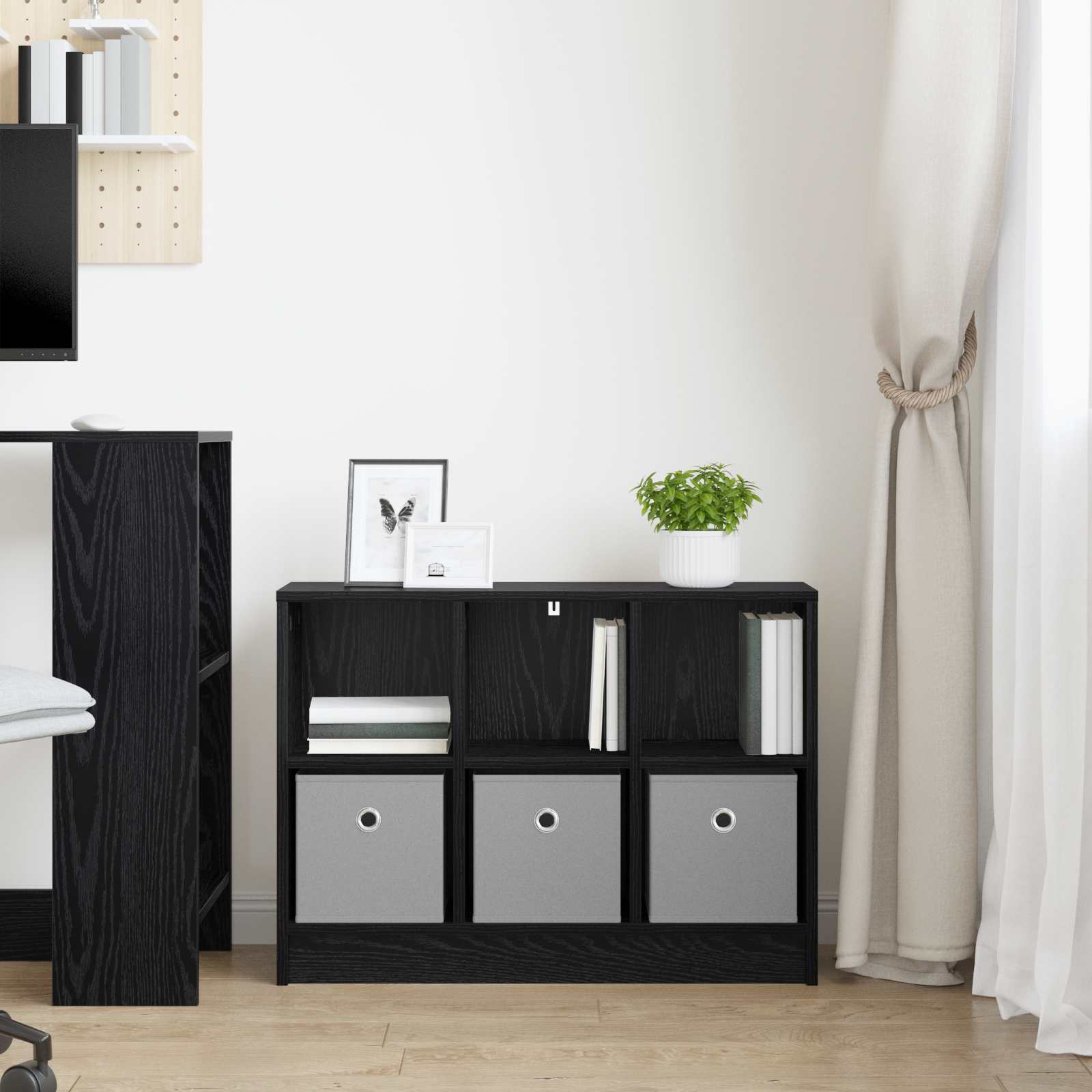 Dressoir met lade Zwart Eiken 73,5 x 22,5 x 53,5 cm is nu te koop bij PeponiXL, paradijselijk wonen!