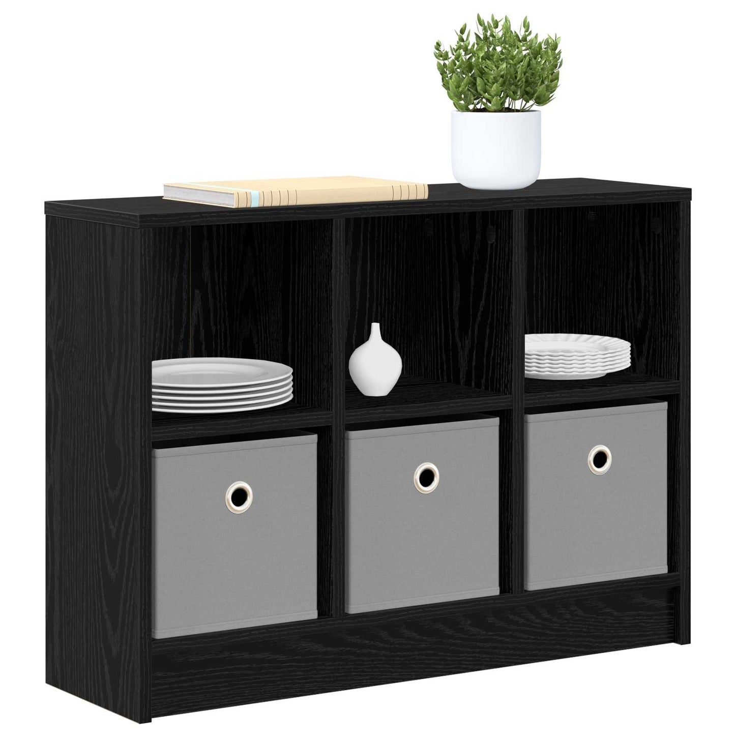 Dressoir met lade Zwart Eiken 73,5 x 22,5 x 53,5 cm is nu te koop bij PeponiXL, paradijselijk wonen!