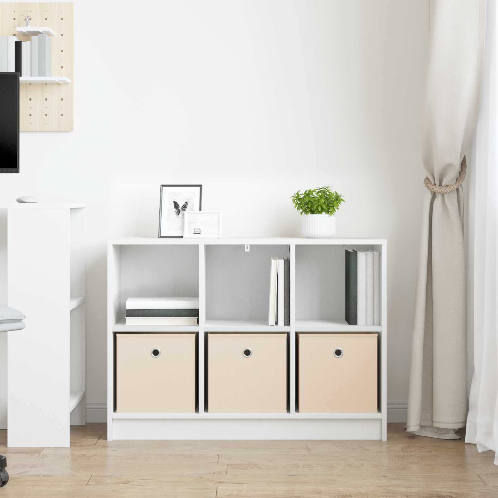 Dressoir met lade Wit 88,5 x 27,5 x 63,5 cm is nu te koop bij PeponiXL, paradijselijk wonen!