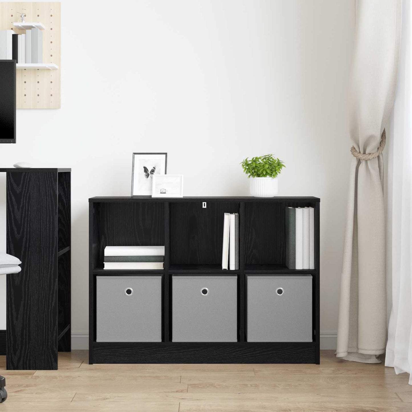 Dressoir met lade Zwart Eiken 88,5 x 27,5 x 63,5 cm is nu te koop bij PeponiXL, paradijselijk wonen!