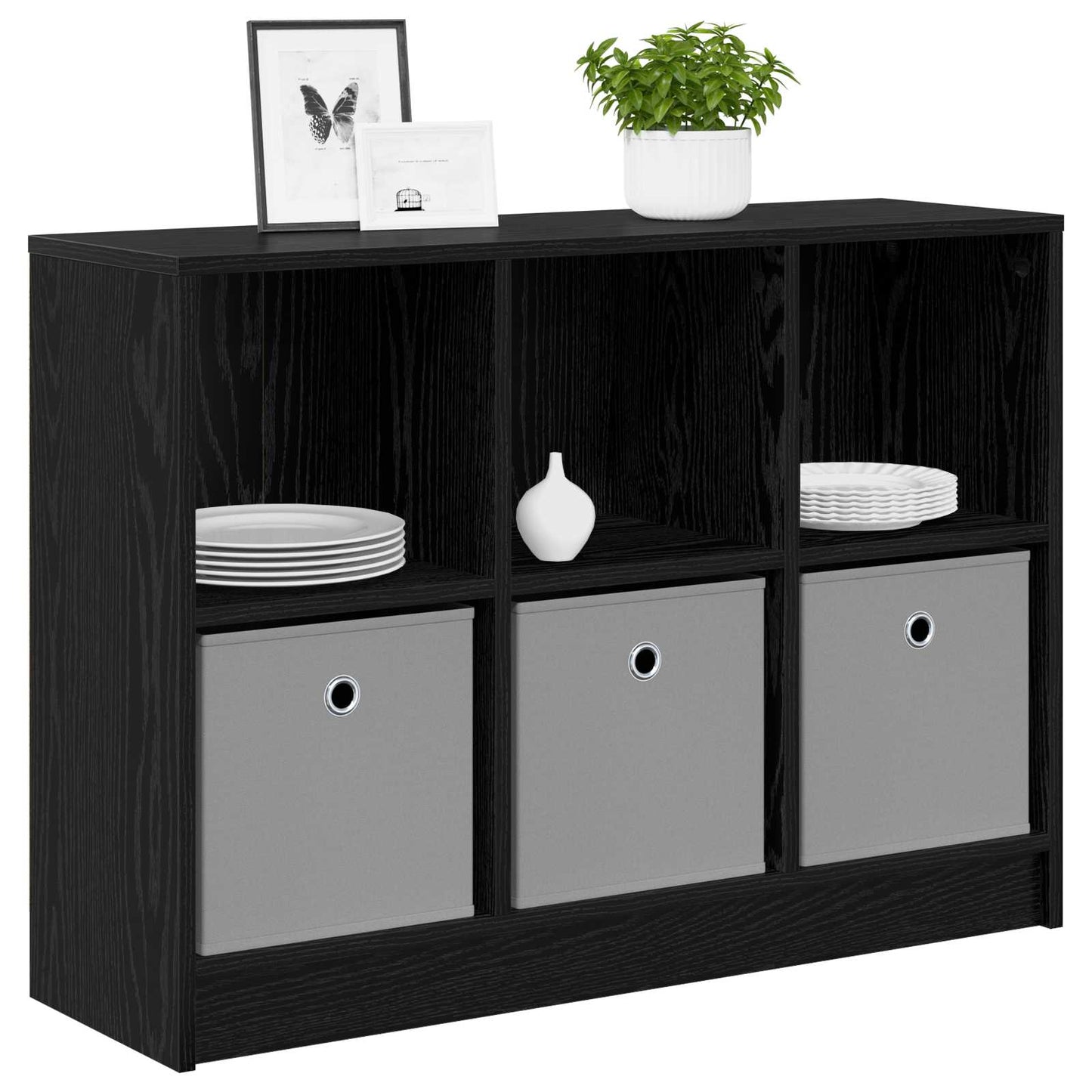 Dressoir met lade Zwart Eiken 88,5 x 27,5 x 63,5 cm is nu te koop bij PeponiXL, paradijselijk wonen!