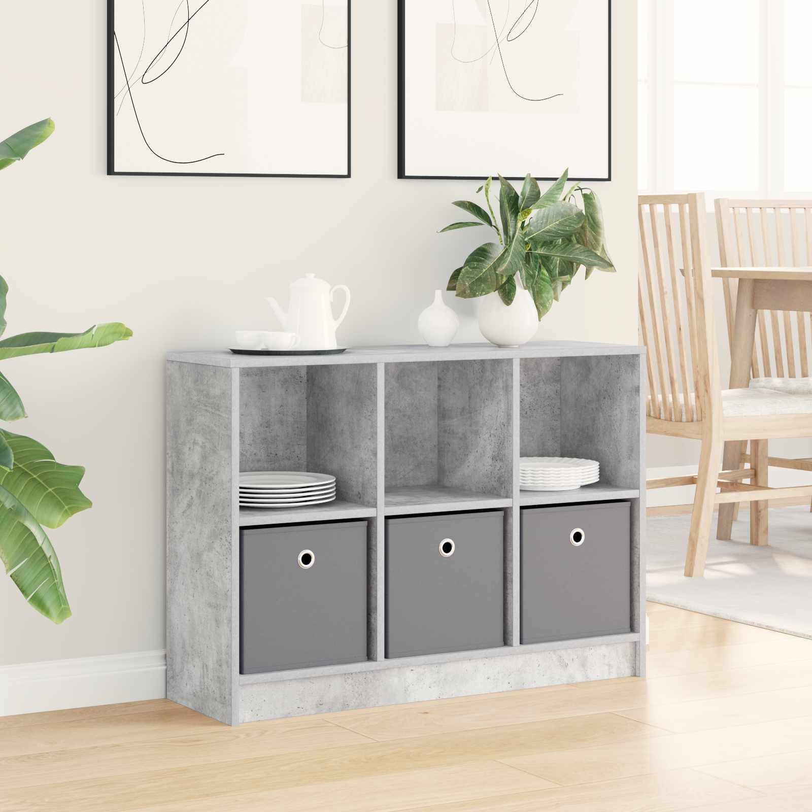 Dressoir met lade Beton Grijs 88,5 x 27,5 x 63,5 cm is nu te koop bij PeponiXL, paradijselijk wonen!