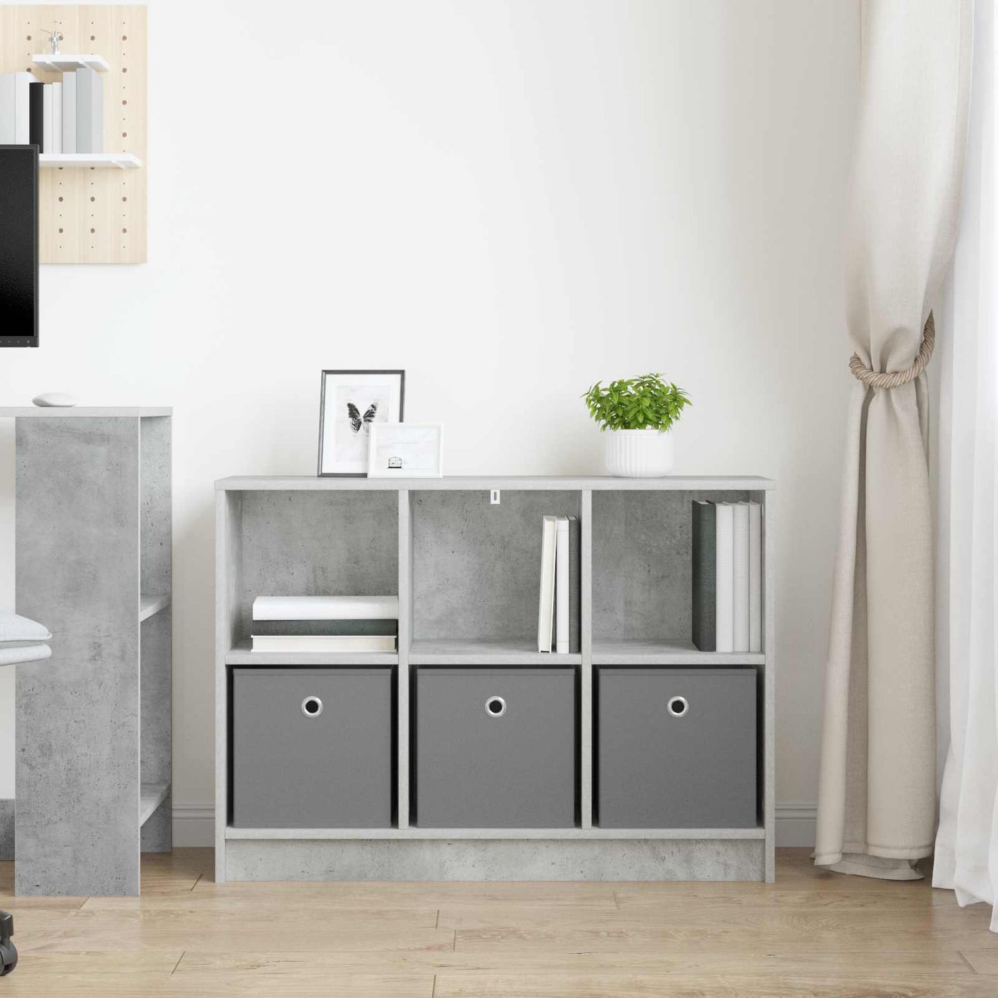 Dressoir met lade Beton Grijs 88,5 x 27,5 x 63,5 cm is nu te koop bij PeponiXL, paradijselijk wonen!