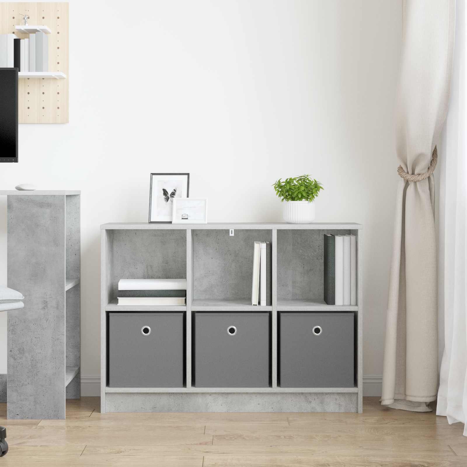 Dressoir met lade Beton Grijs 88,5 x 27,5 x 63,5 cm is nu te koop bij PeponiXL, paradijselijk wonen!