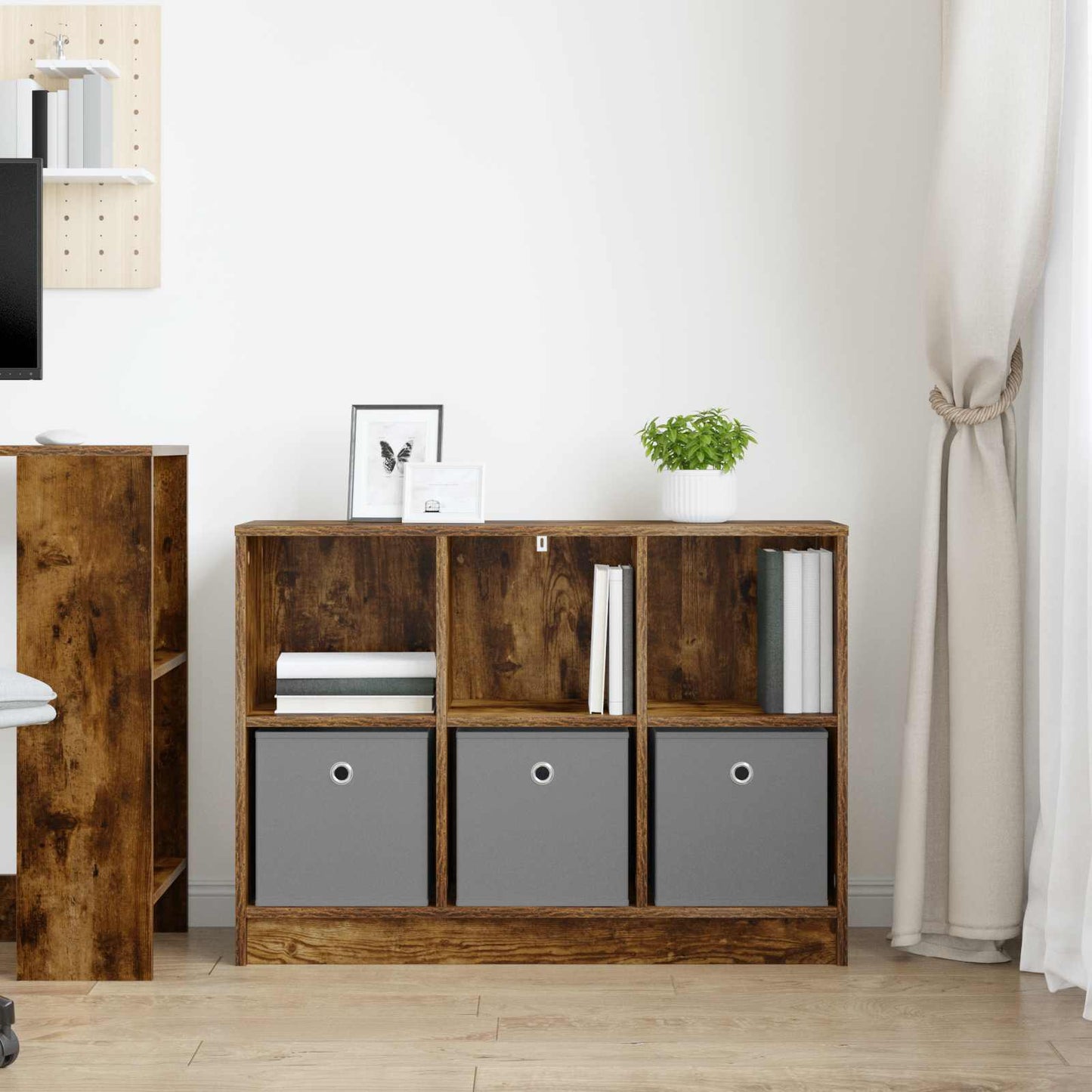 Dressoir met lade Gerookt eiken 88,5 x 27,5 x 63,5 cm is nu te koop bij PeponiXL, paradijselijk wonen!