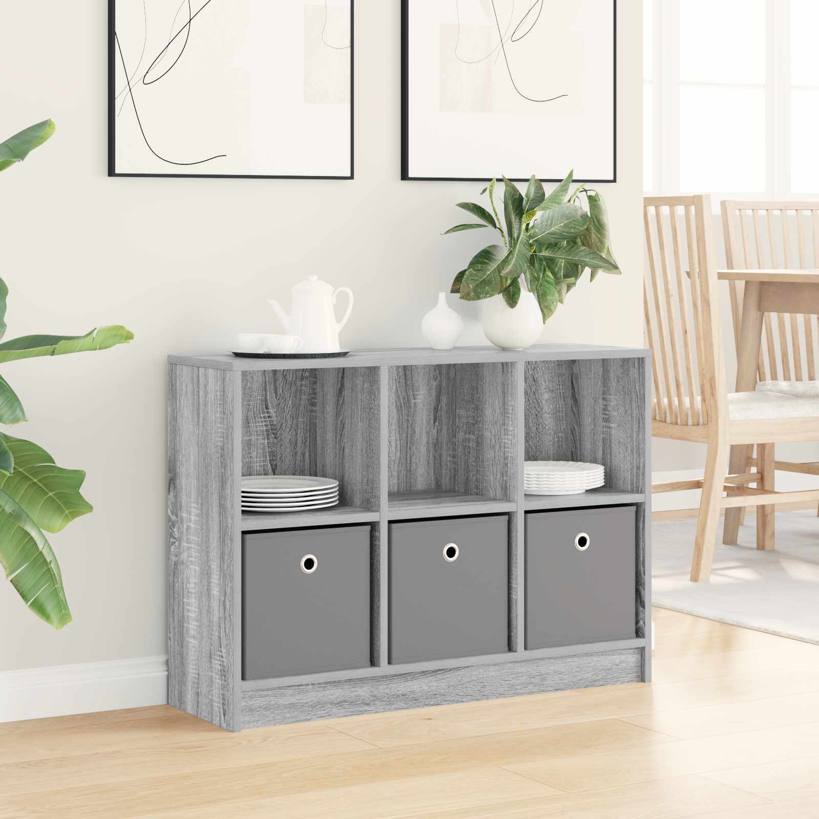 Dressoir met lade Grijs Sonoma 88,5 x 27,5 x 63,5 cm is nu te koop bij PeponiXL, paradijselijk wonen!