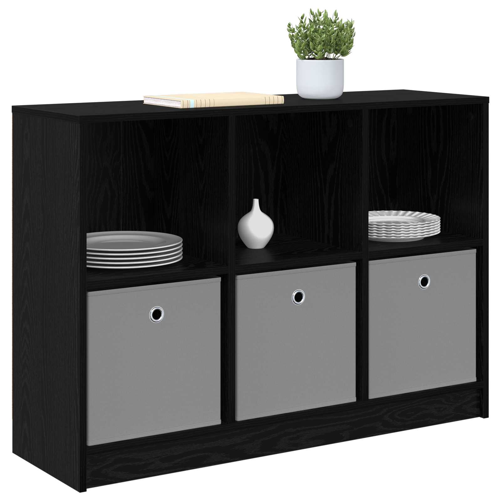 Dressoir met lade Zwart Eiken 102 x 32 x 73,5 cm is nu te koop bij PeponiXL, paradijselijk wonen!
