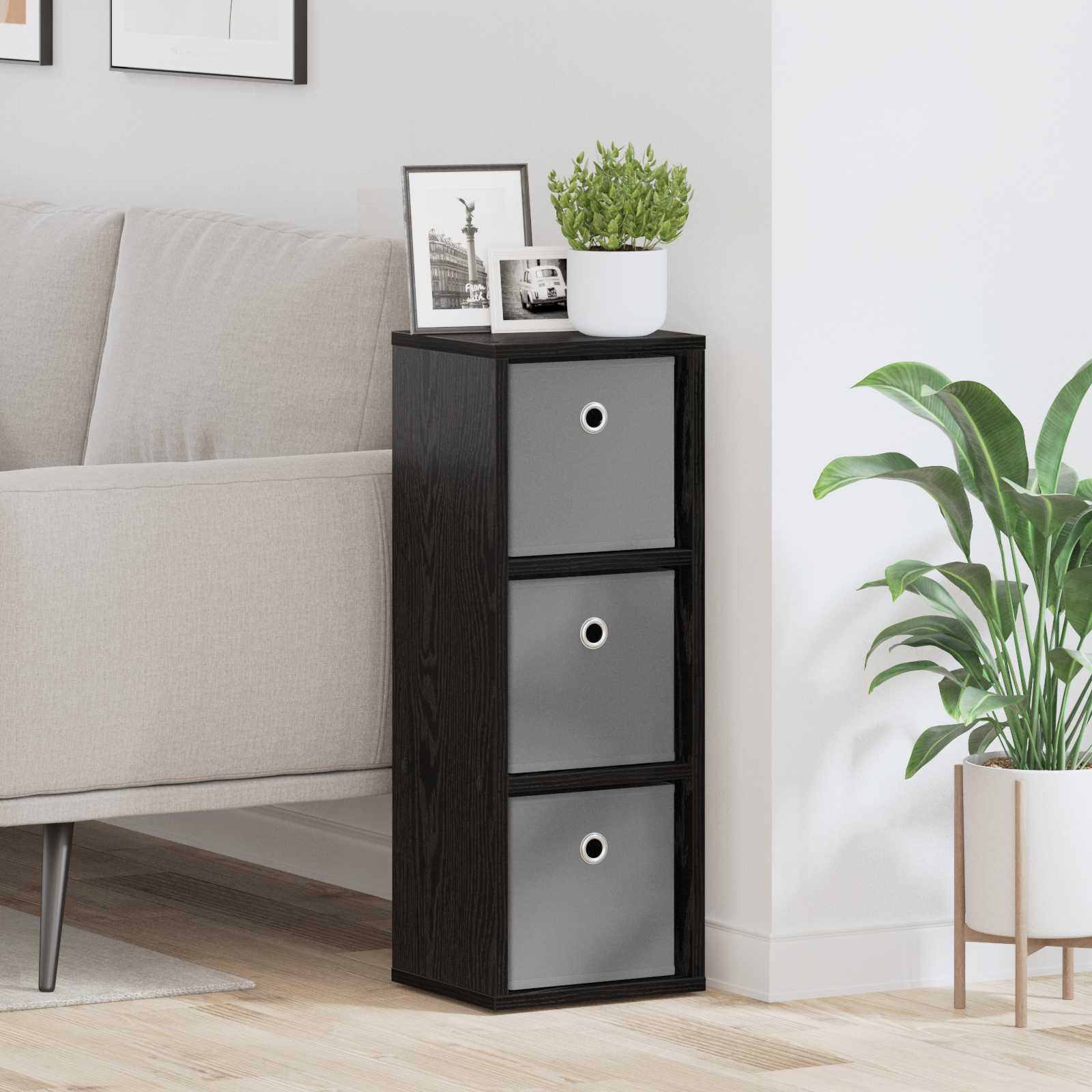 Dressoir met lade Zwart Eiken 25,5 x 22 x 69,5 cm is nu te koop bij PeponiXL, paradijselijk wonen!