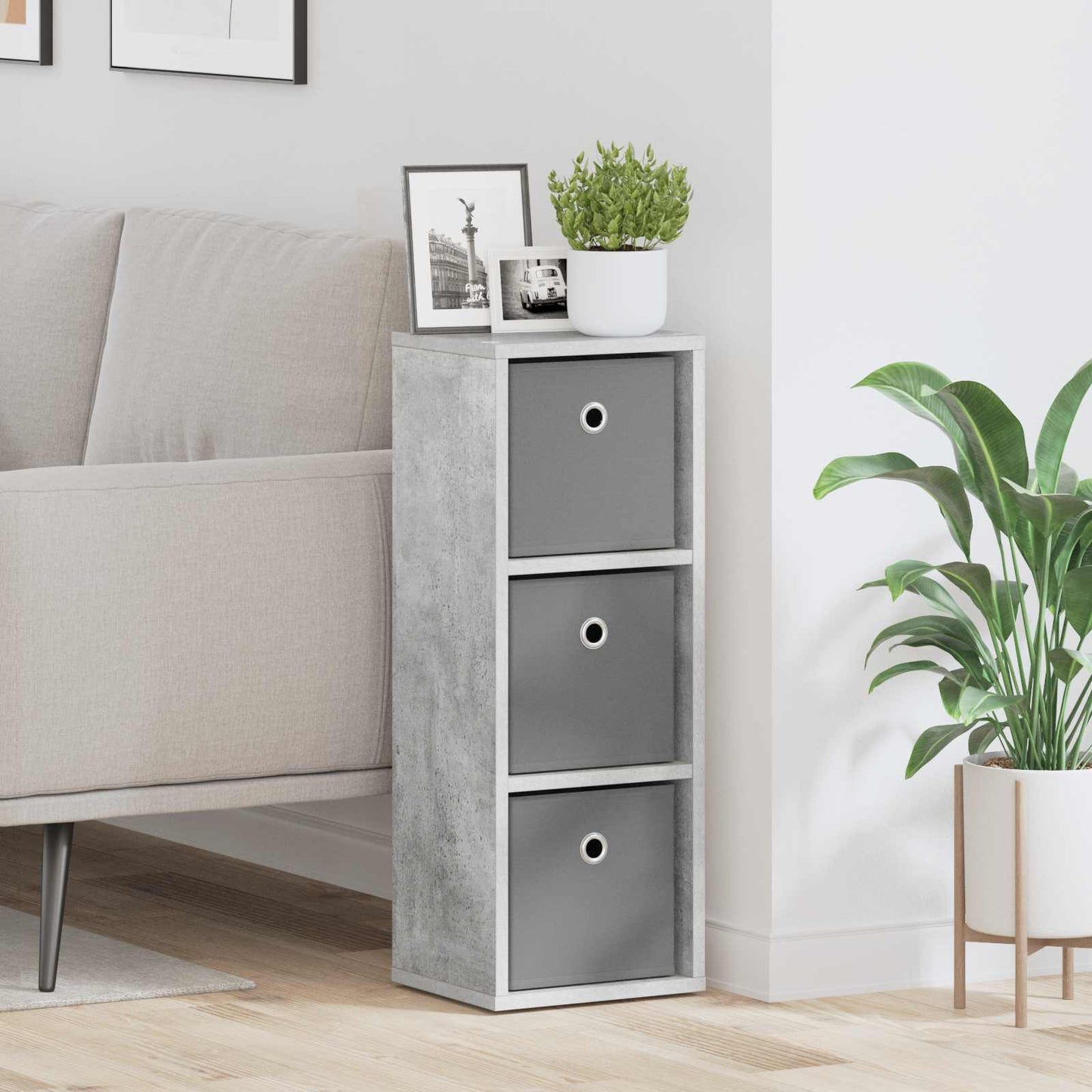Dressoir met lade Beton Grijs 25,5 x 22 x 69,5 cm is nu te koop bij PeponiXL, paradijselijk wonen!