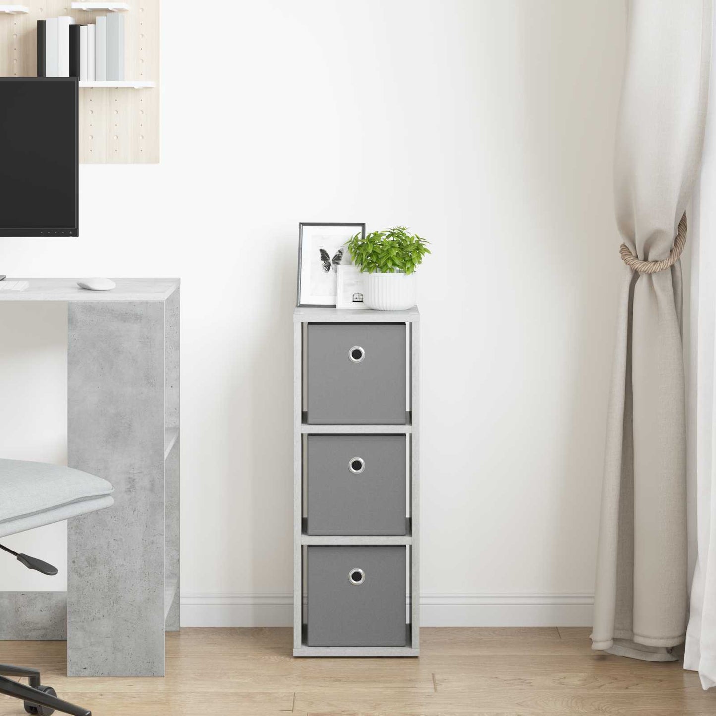 Dressoir met lade Beton Grijs 25,5 x 22 x 69,5 cm is nu te koop bij PeponiXL, paradijselijk wonen!
