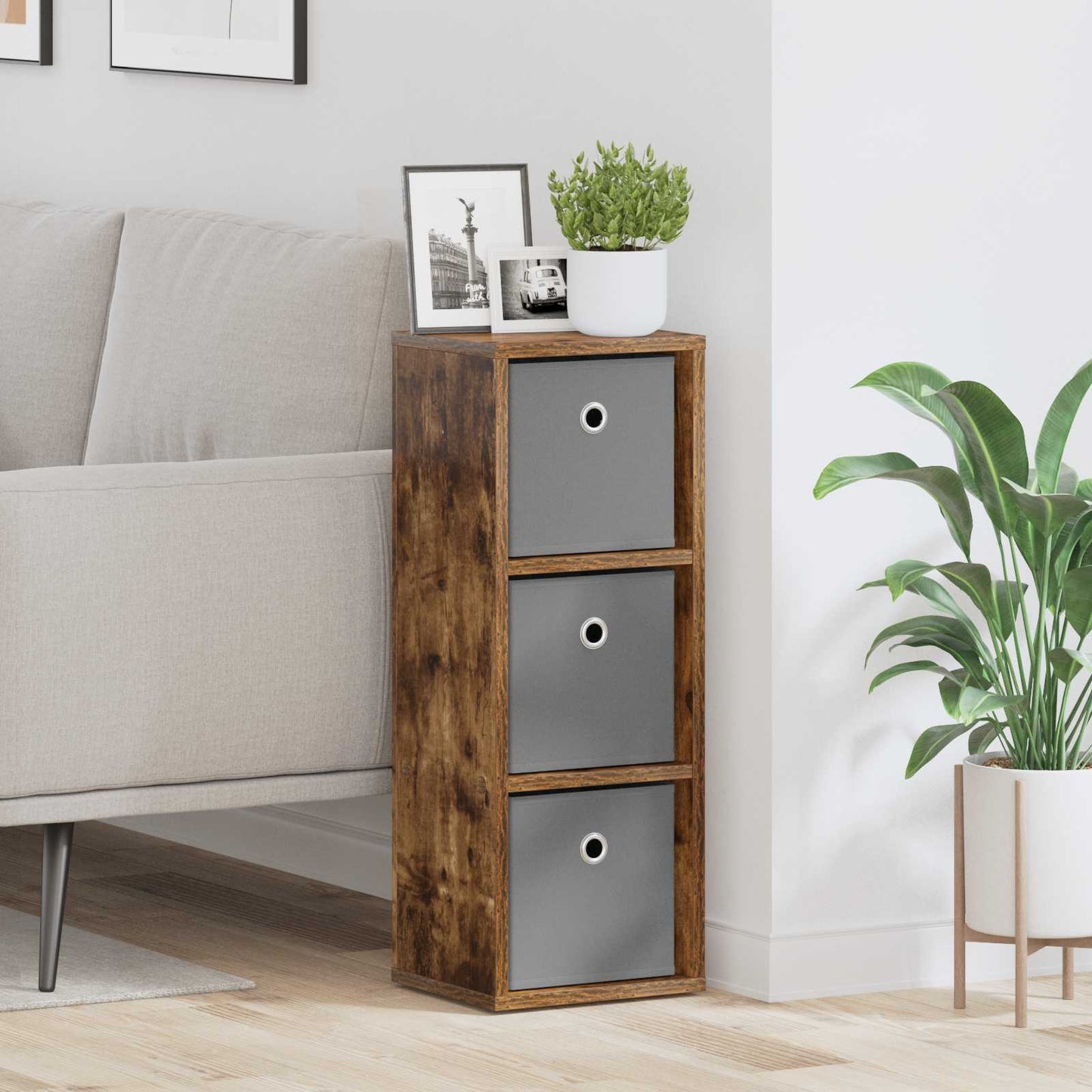 Dressoir met lade Gerookt eiken 25,5 x 22 x 69,5 cm is nu te koop bij PeponiXL, paradijselijk wonen!